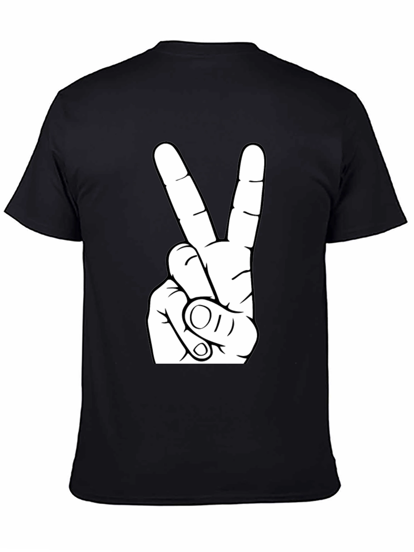 Black Peace Sign Graphic Tee - Black T-Shirt view 4