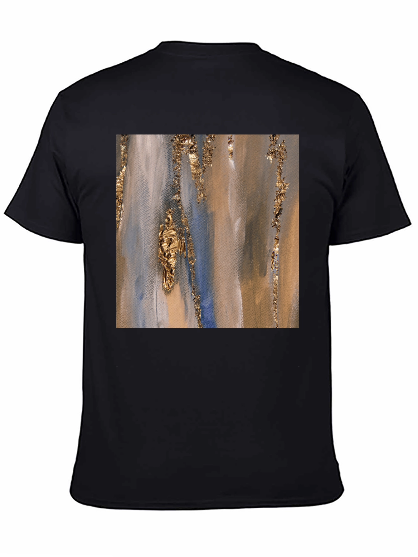 Black Abstract Art Print T-Shirt view 4