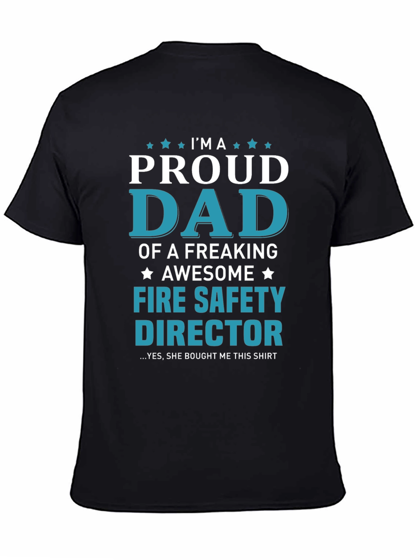Black Proud Dad Fire Safety Director Graphic T-Shirt view 4