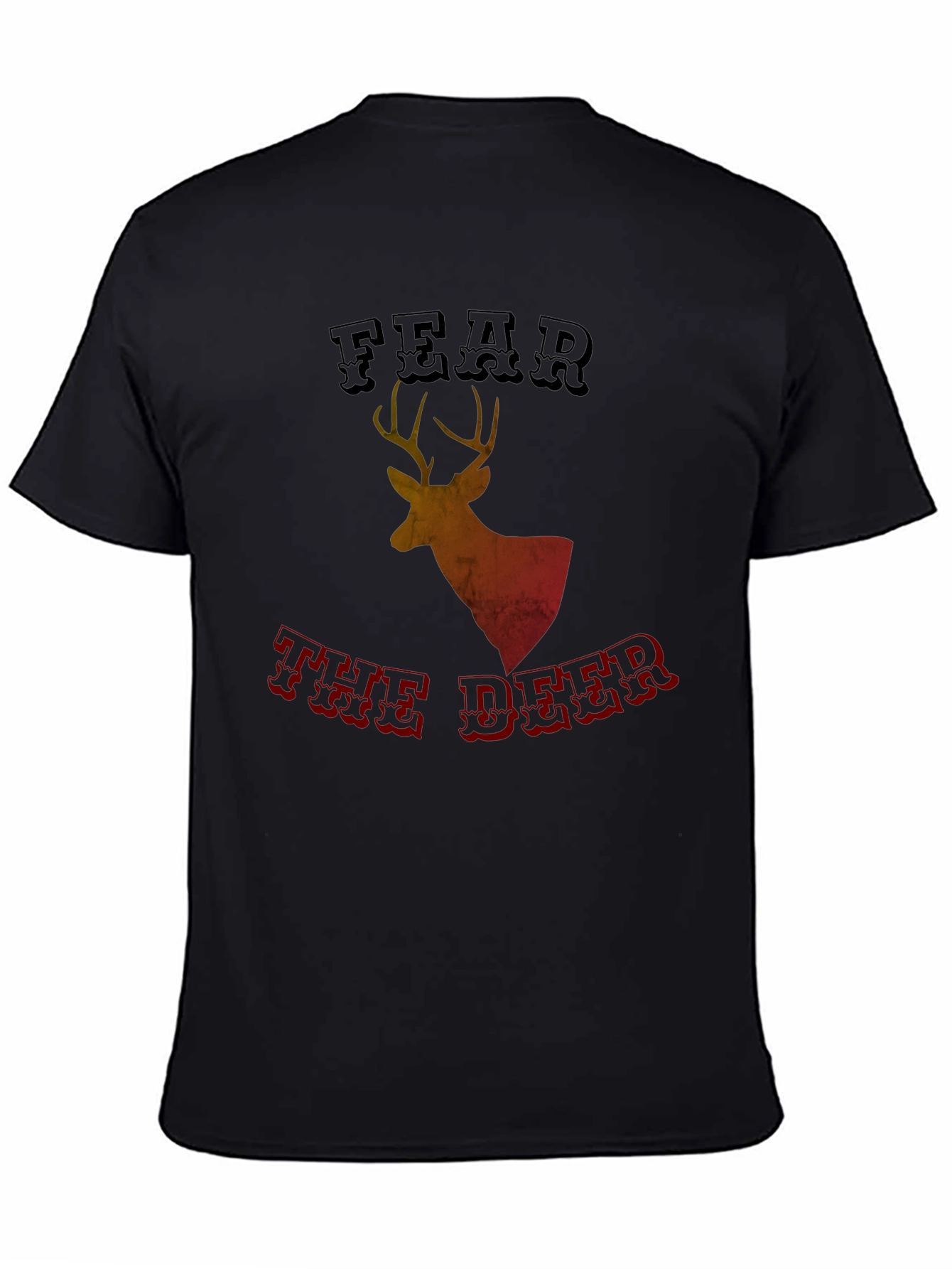 Black Fear the Deer Graphic Tee - Black view 4