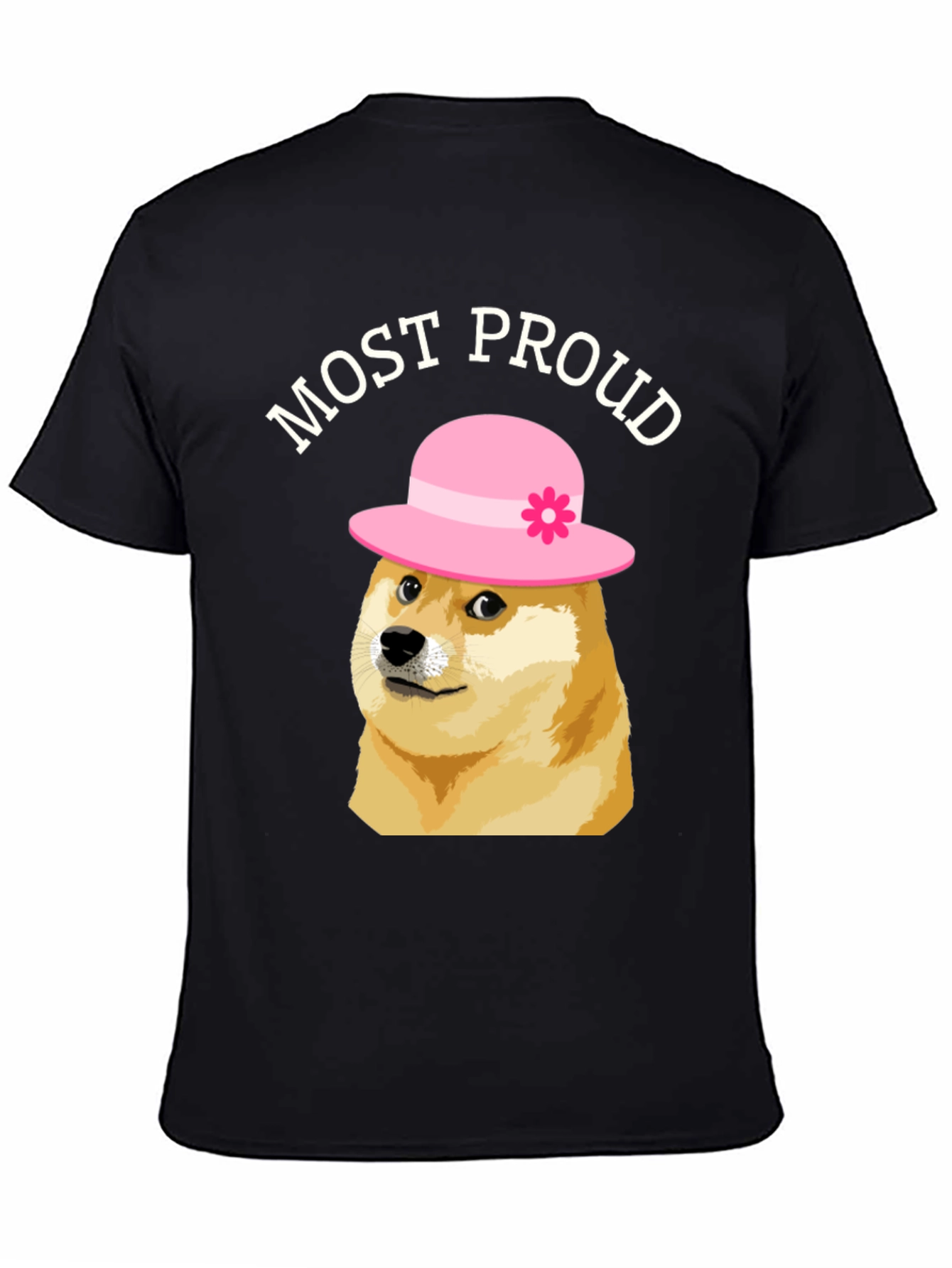 Black Most Proud Doge T-Shirt - Black view 4