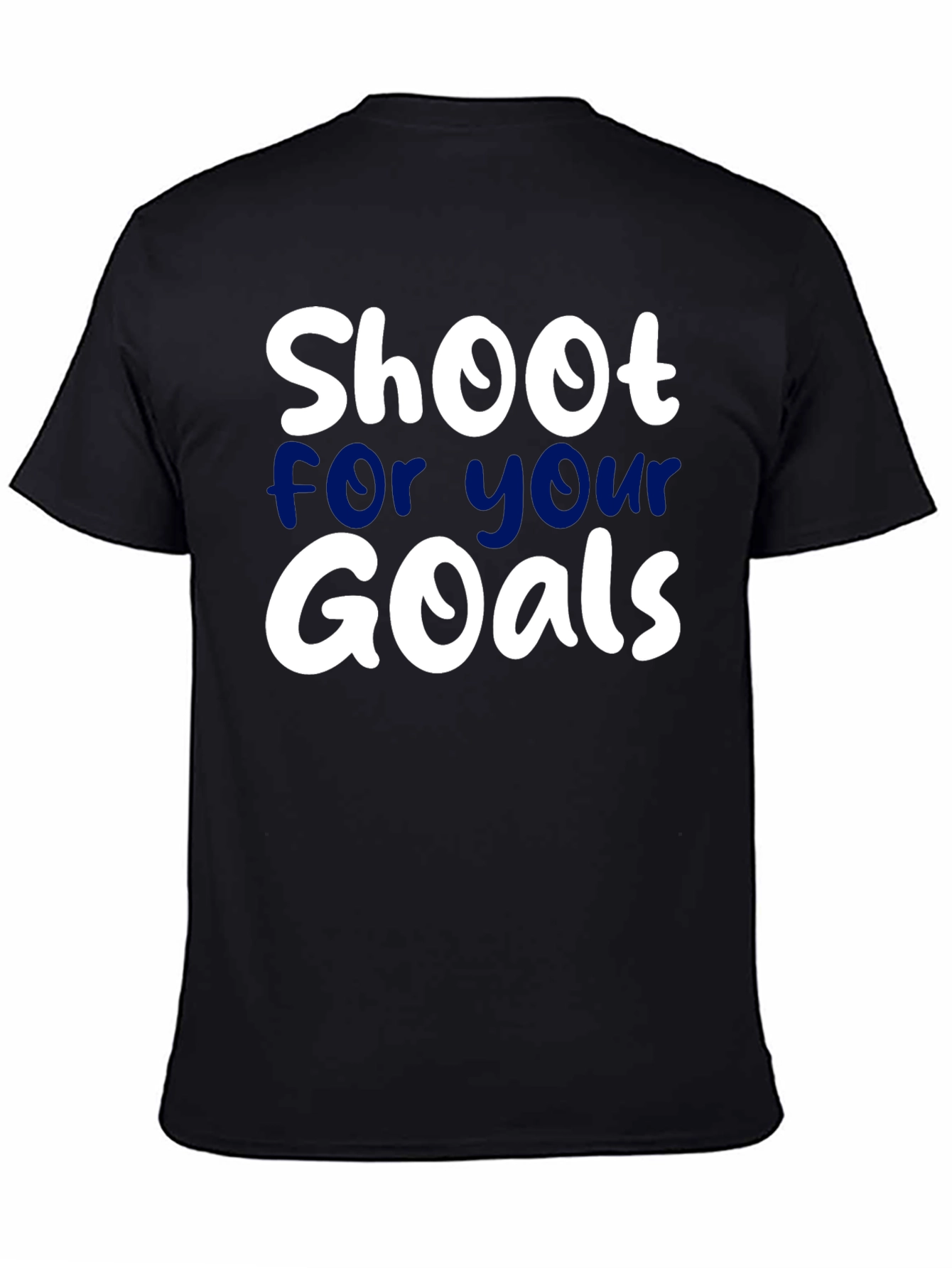 Black Shoot For Your Goals T-Shirt Black Cotton view 4
