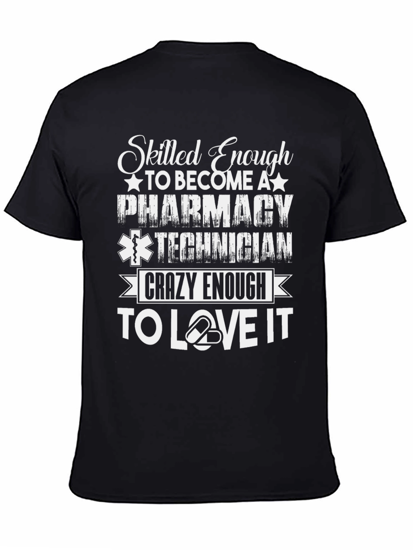 Black Pharmacy Technician Love T-Shirt view 4