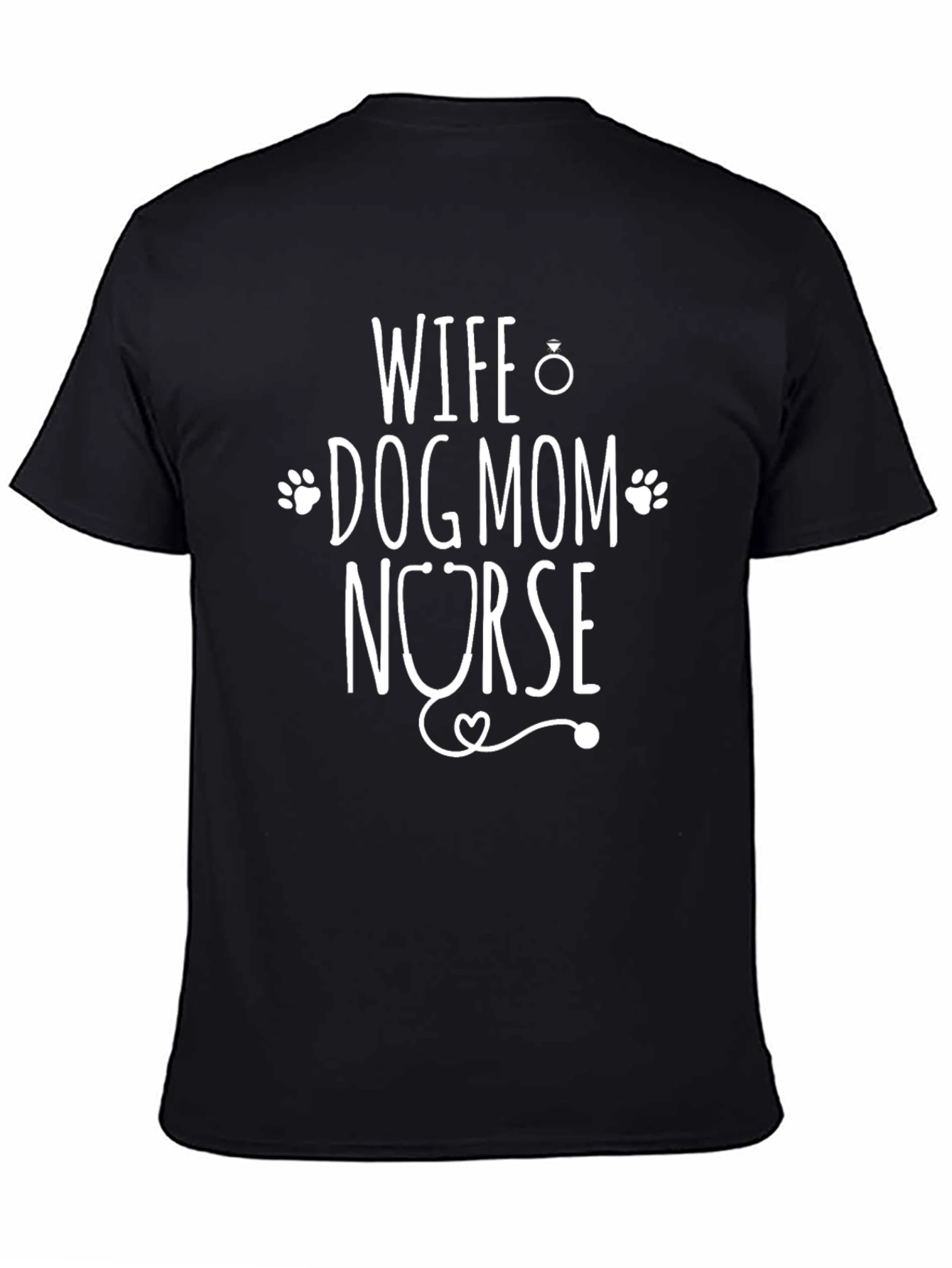 Black Wife Dog Mom Nurse Graphic Tee view 4