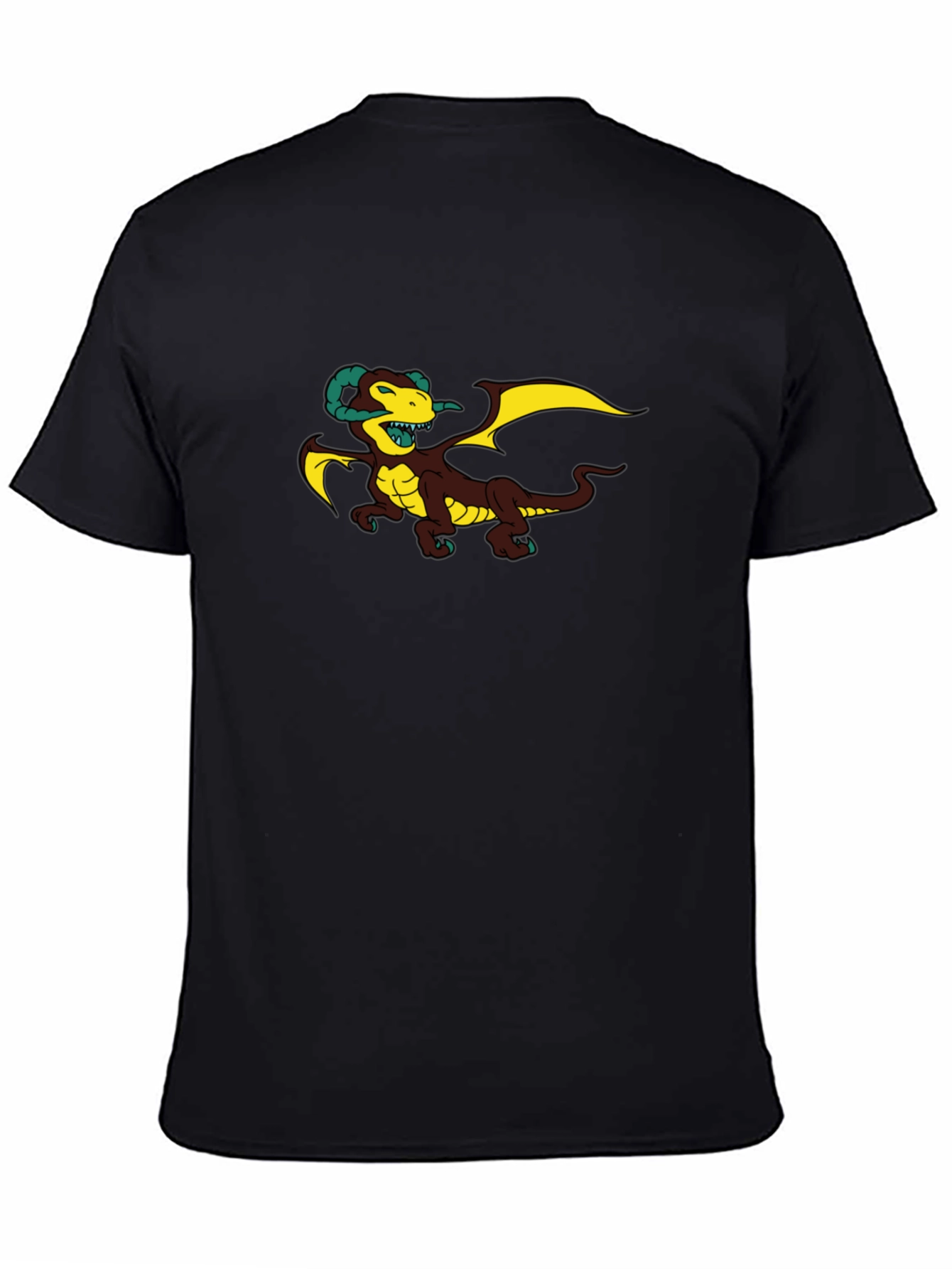 Black Dragon Graphic Tee - Black Cotton Blend T-Shirt view 4