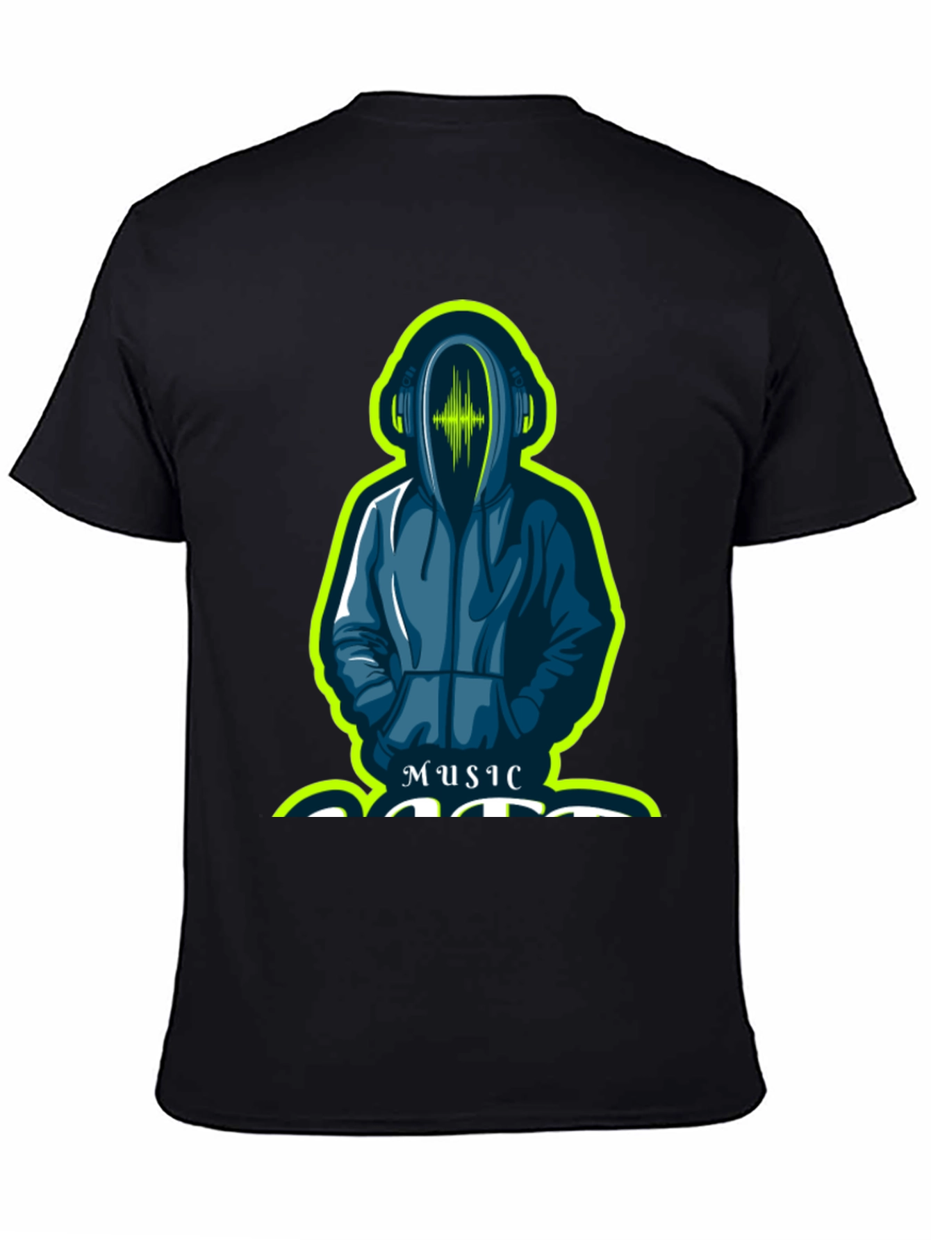 Black Music Lover's Hooded Graphic Tee view 4