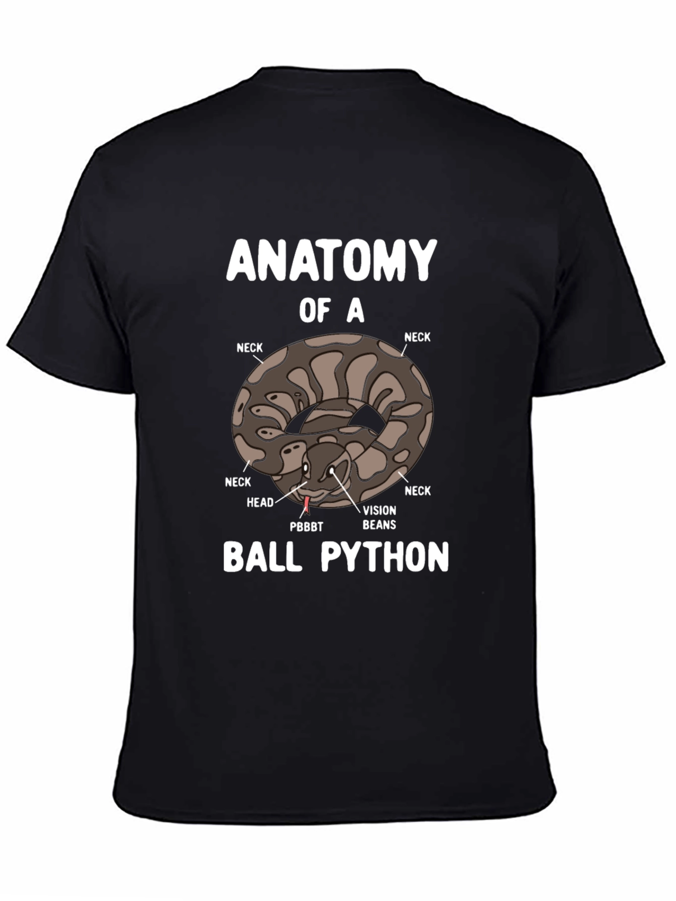 Black Anatomy of a Ball Python T-Shirt view 4