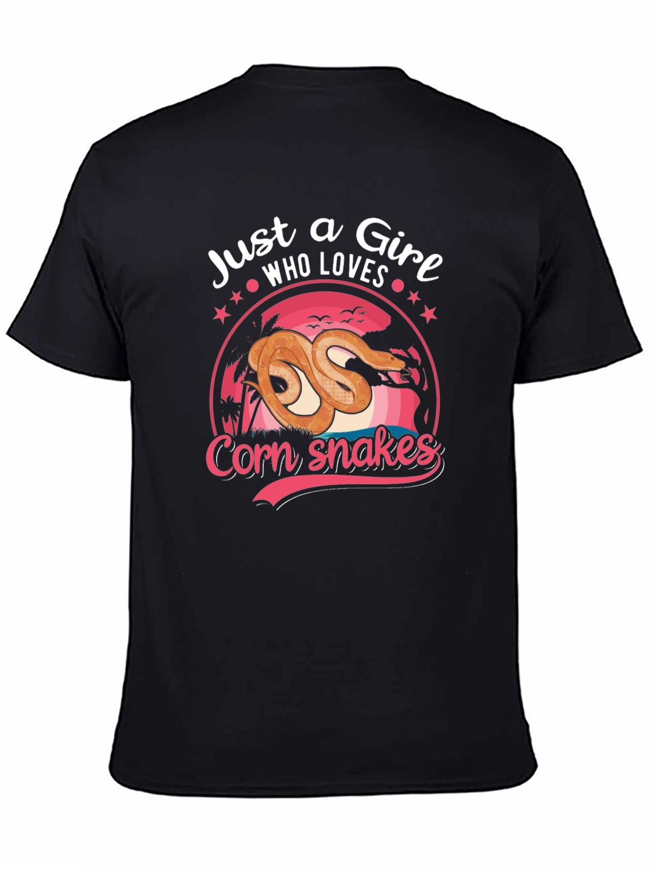 Black Just A Girl Who Loves Corn Snakes T-Shirt view 4
