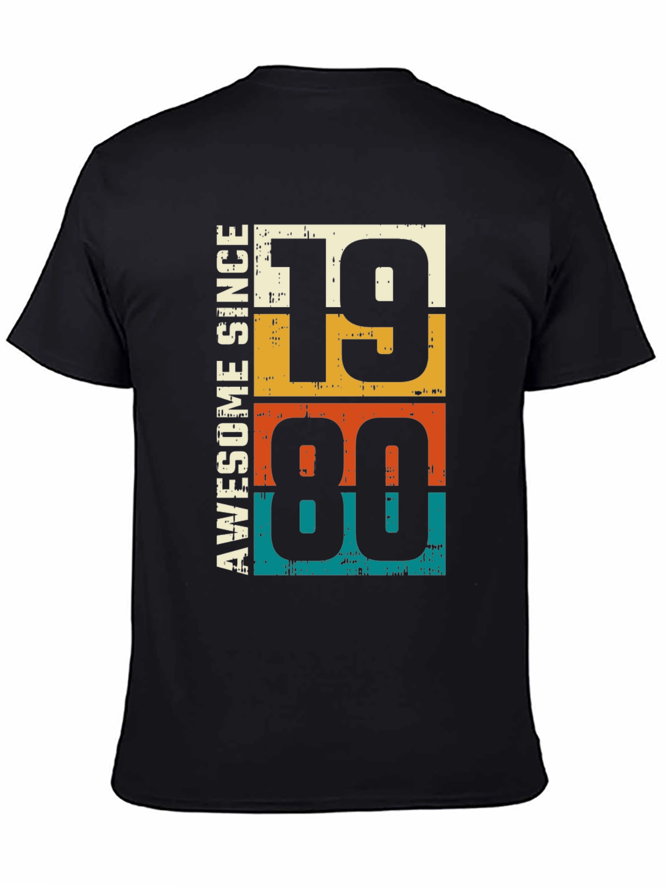 Black Awesome Since 1980 Graphic Tee - Retro Birthday Gift view 4