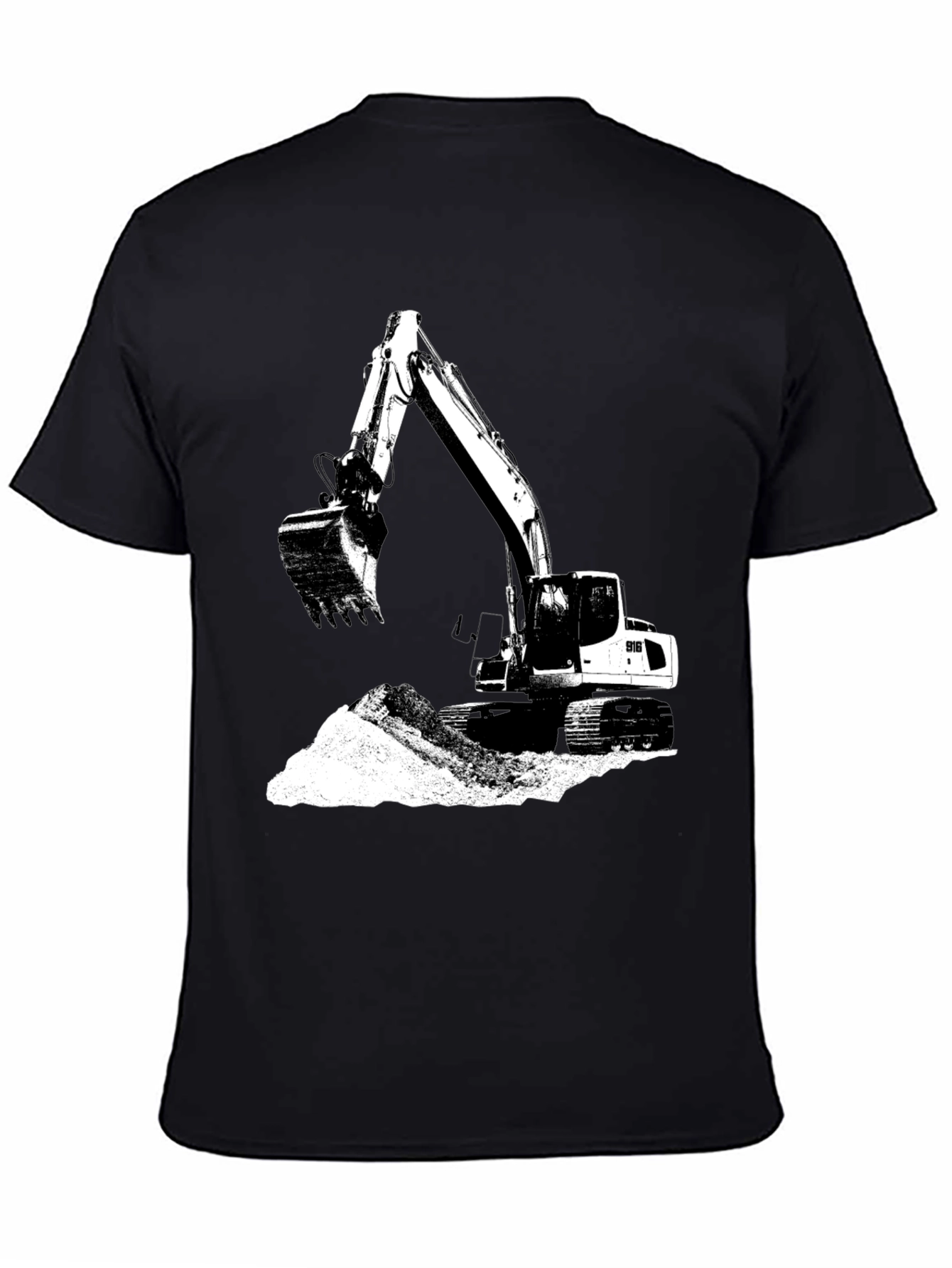 Black Excavator Graphic Tee - Black view 4