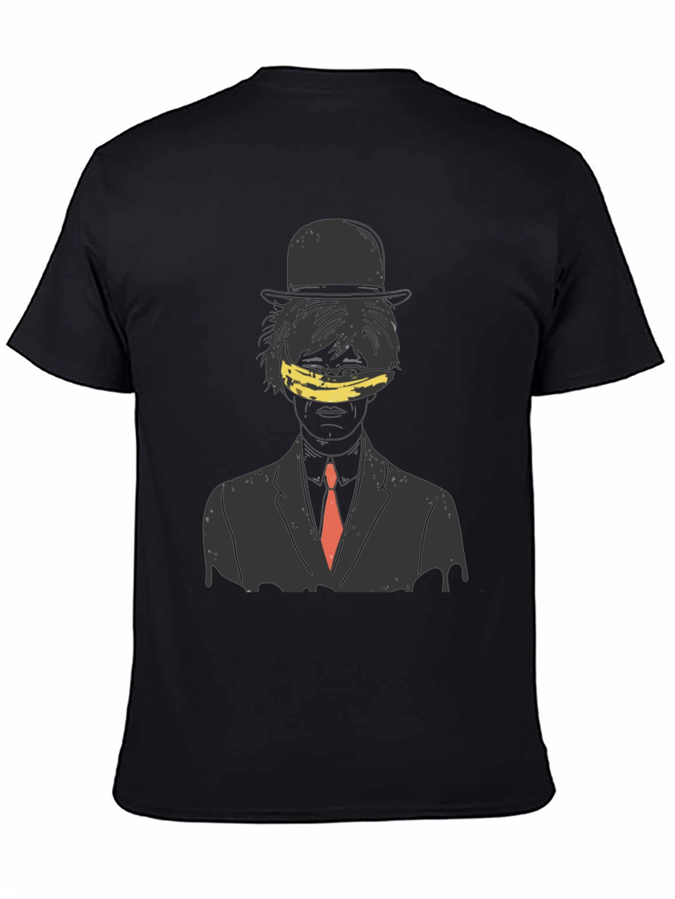 Black Artistic Banana Blinded Man Graphic Tee view 4