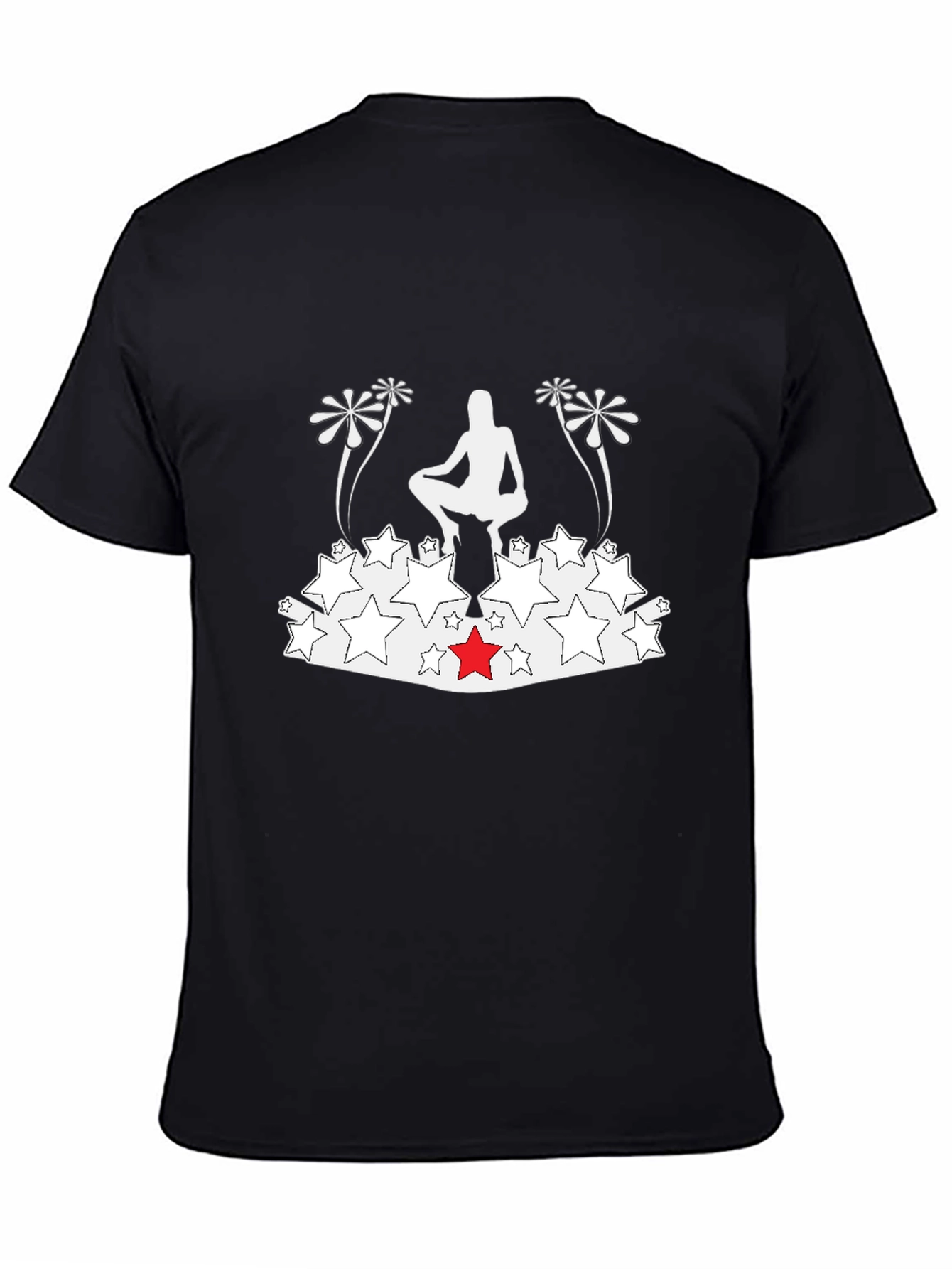 Black Novelty Graphic Tee - Silhouette Star Design view 4