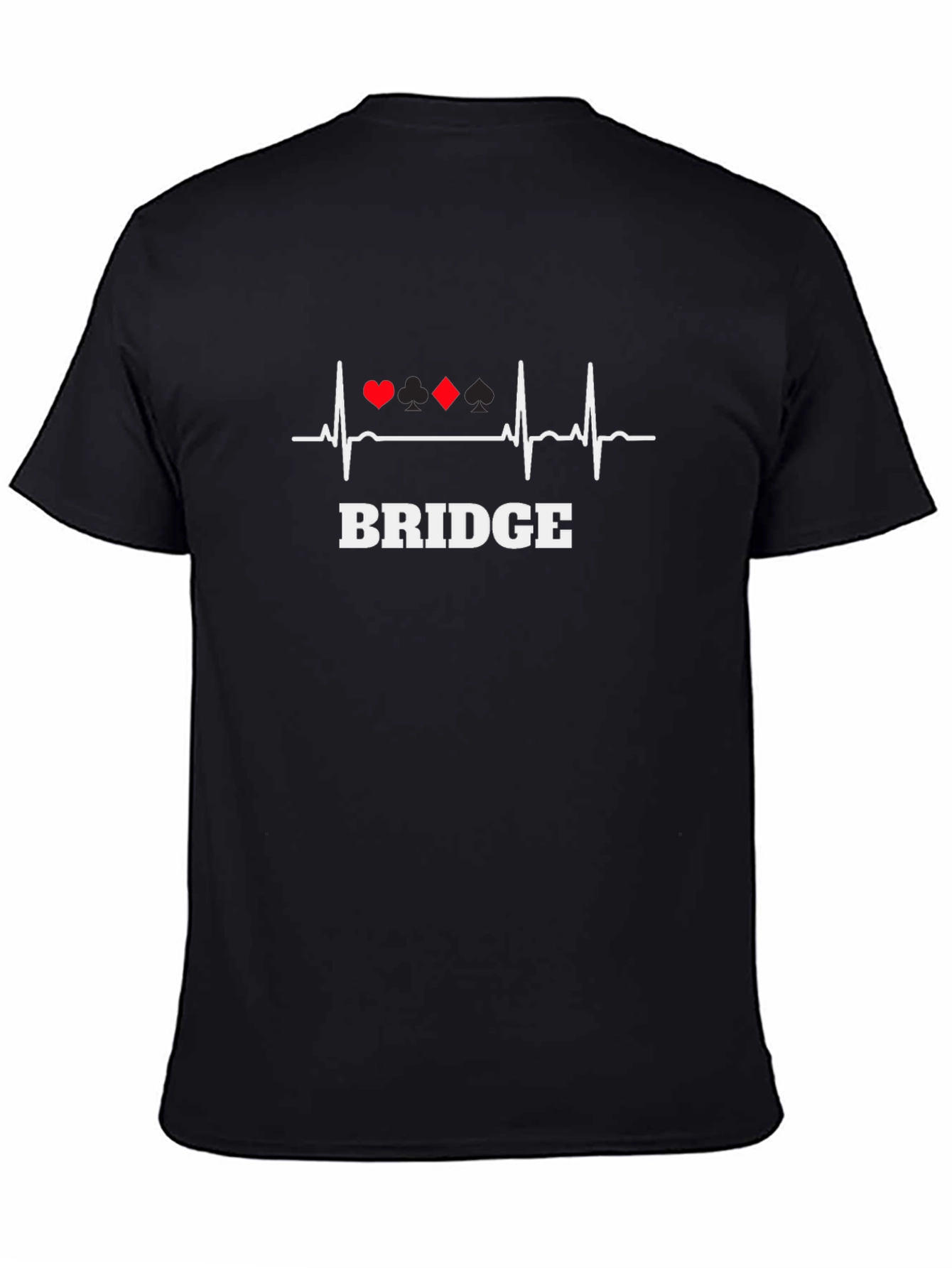 Black Bridge Heartbeat T-Shirt - Card Game Life Line view 4