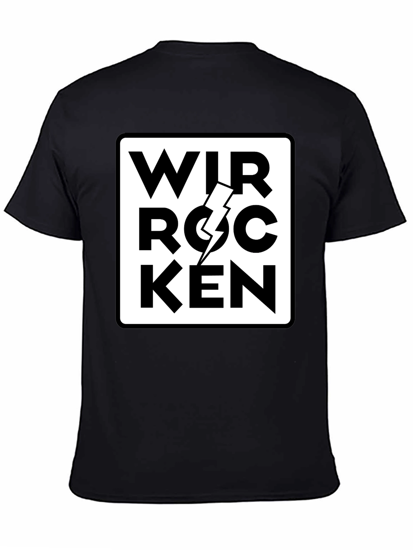 Black Wir Rocken T-Shirt - Black Graphic Tee view 4