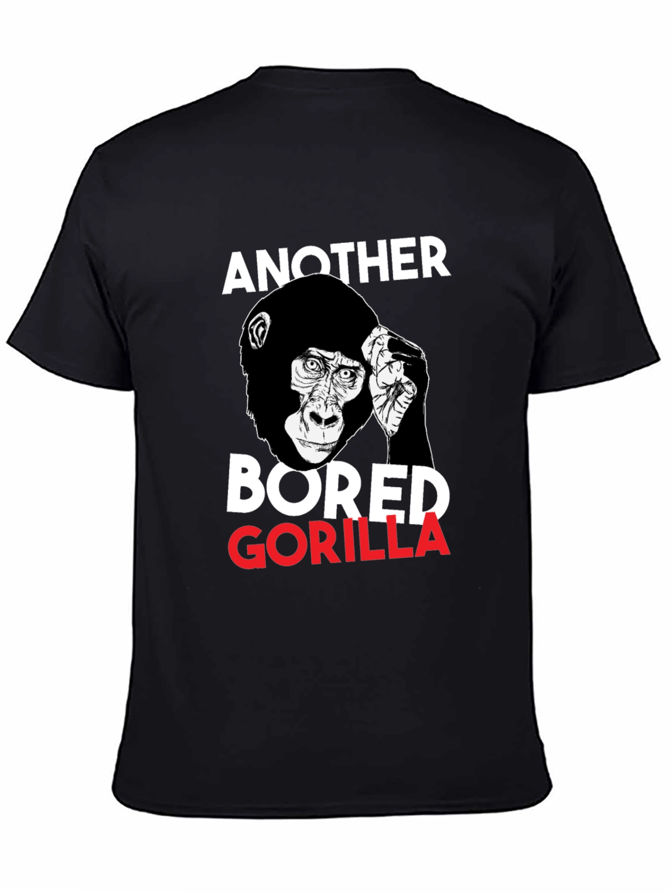 Black Bored Gorilla Graphic Tee - Unisex Black T-Shirt view 4