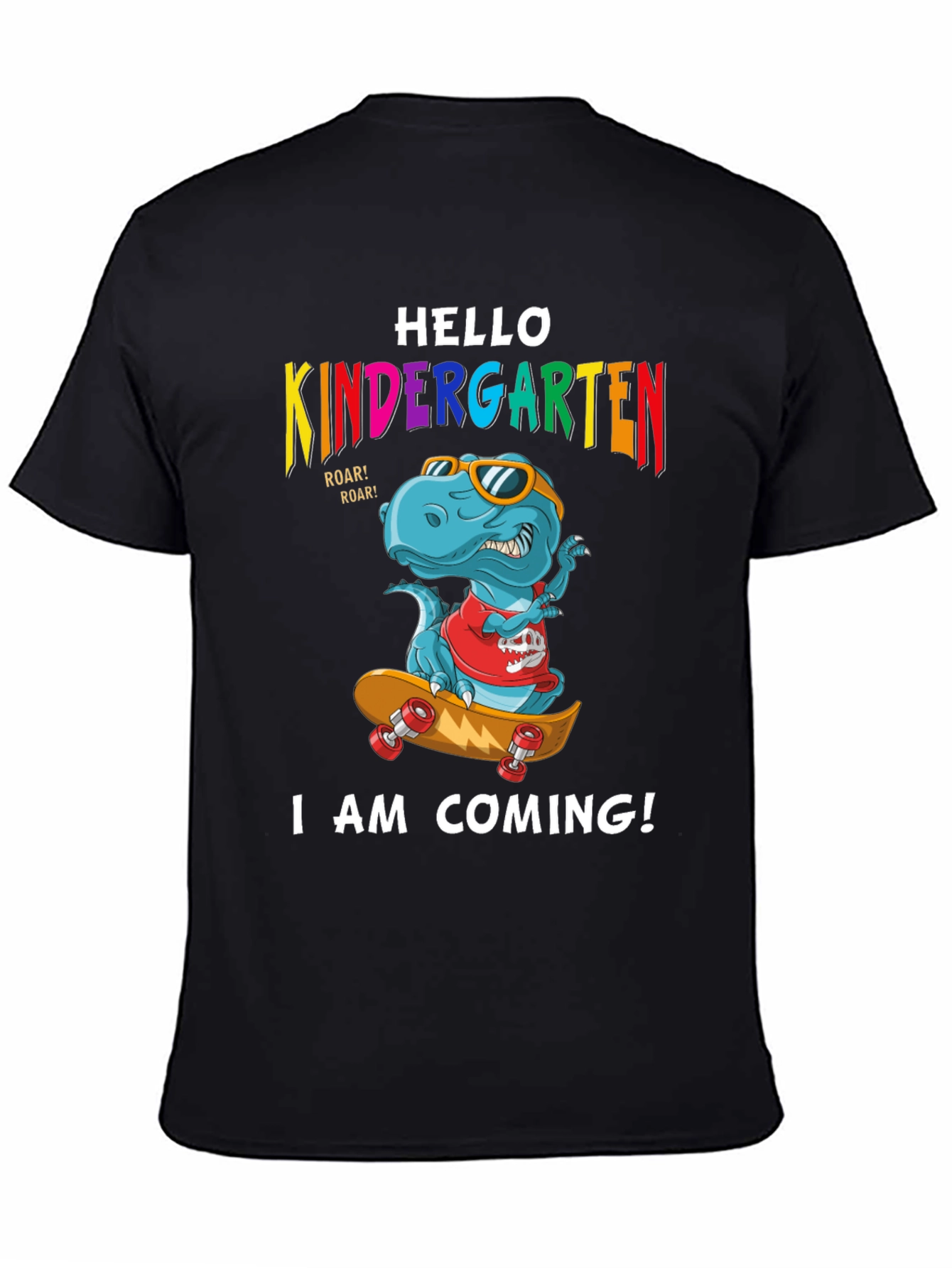 Black Hello Kindergarten Dinosaur T-Shirt view 4