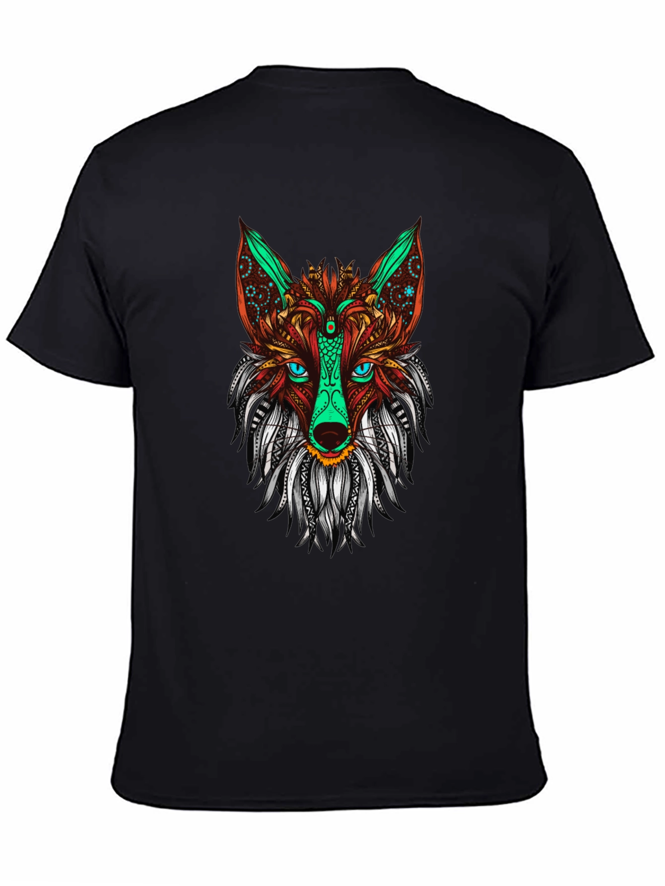 Fox Graphic Print Men's Black T-shirt - 4