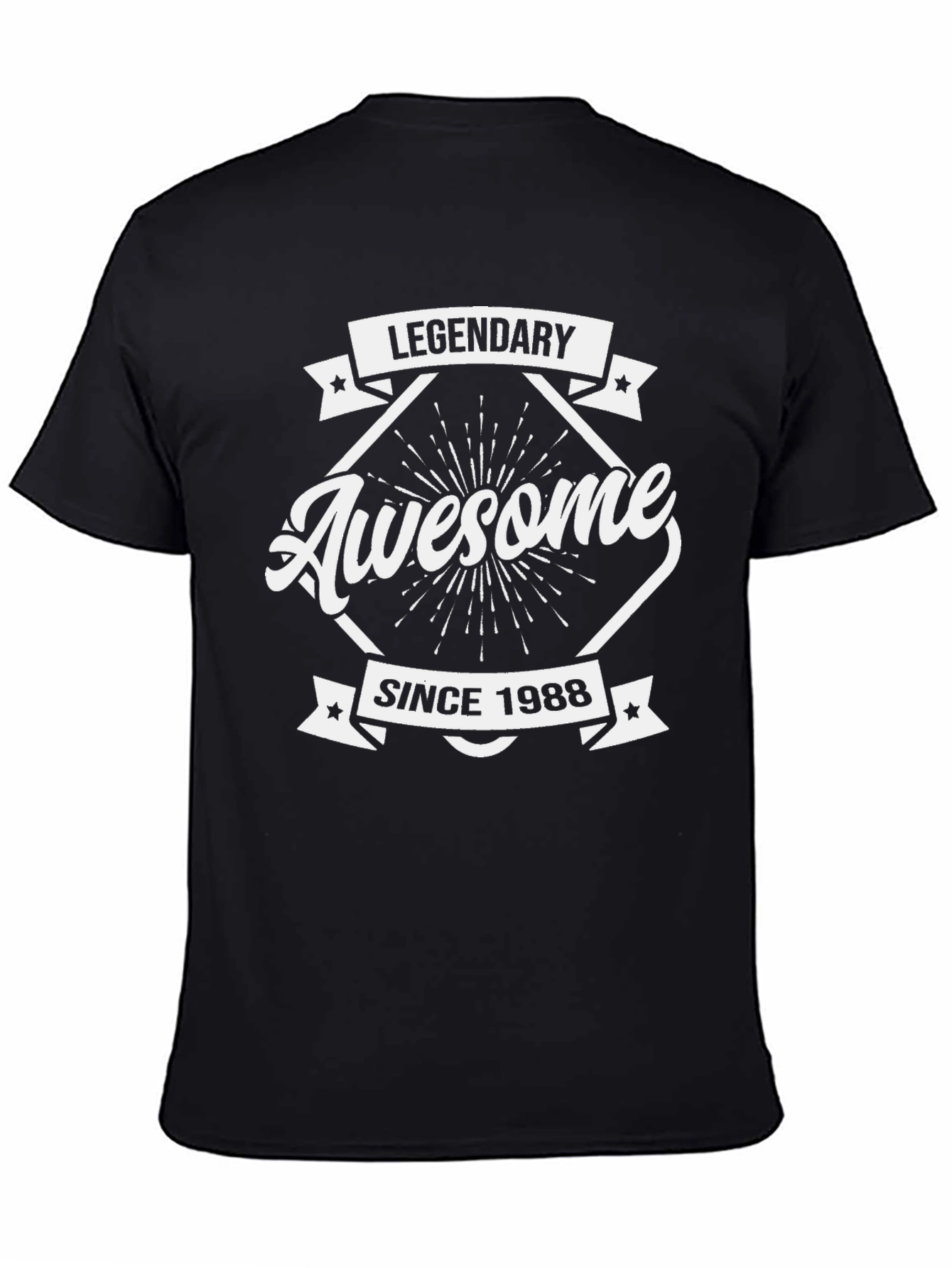 Black Legendary Awesome Since 1988 Black T-Shirt view 4