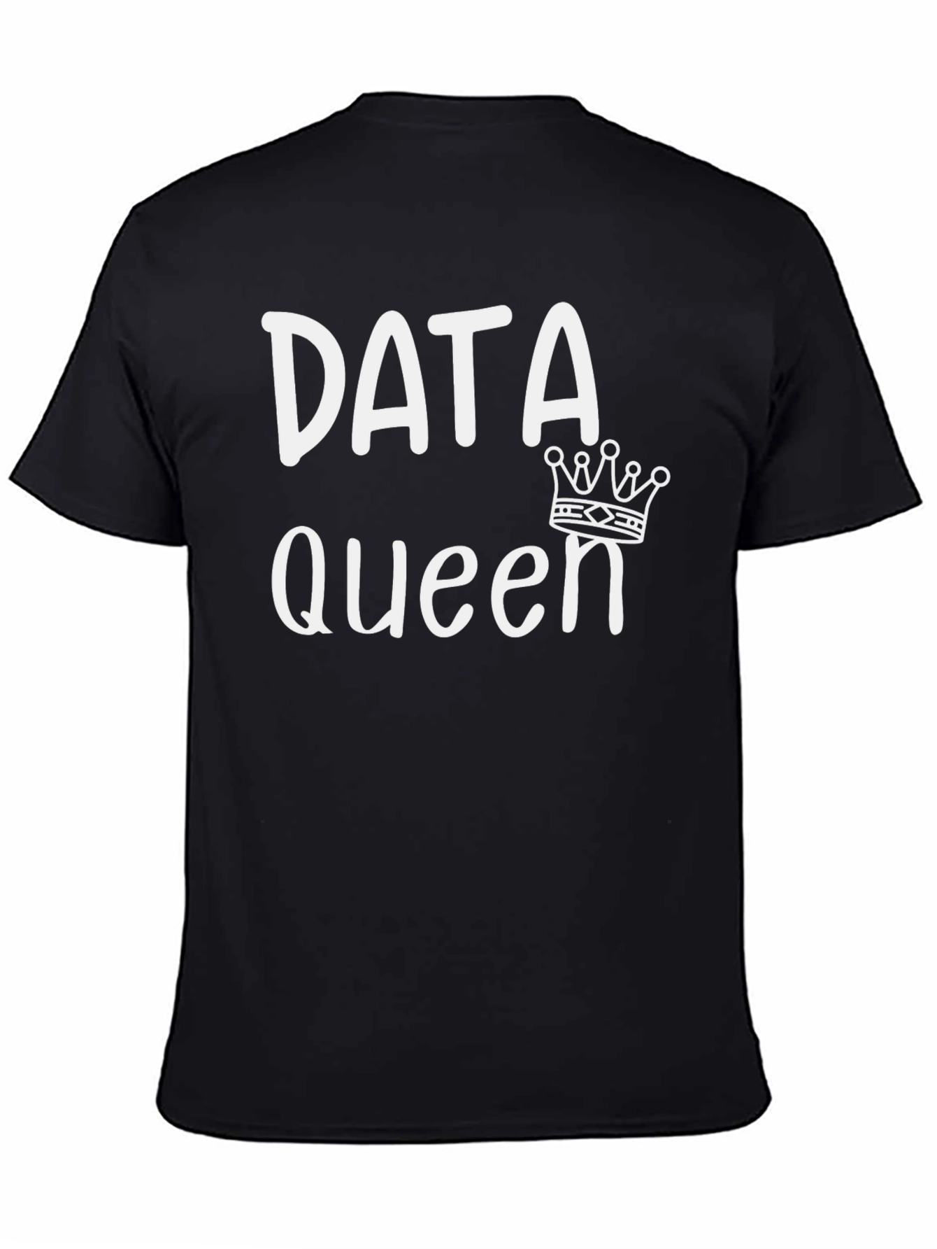 Black Data Queen Graphic T-Shirt - Black Cotton Tee view 4