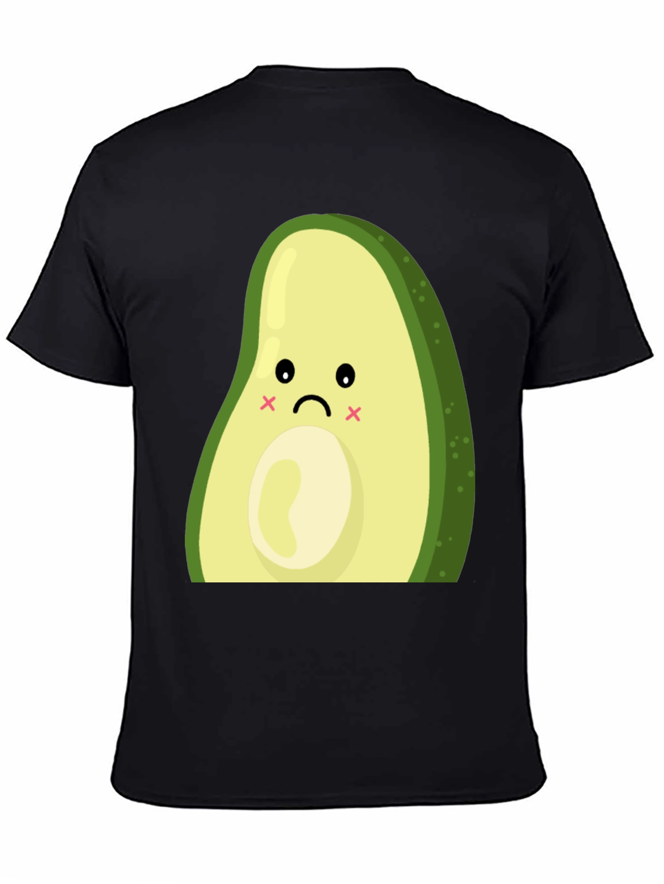 Black Sad Avocado Graphic T-Shirt - Cute and Unique view 4
