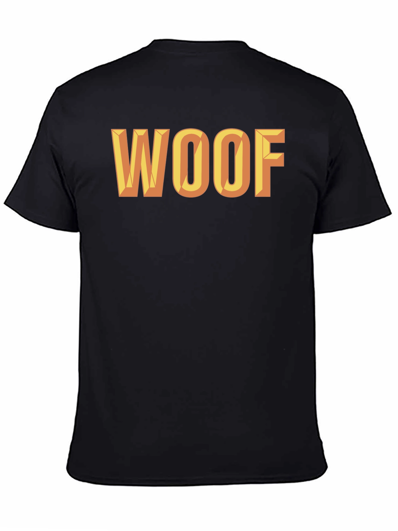 Black WOOF Graphic Tee - Bold Statement Shirt view 4