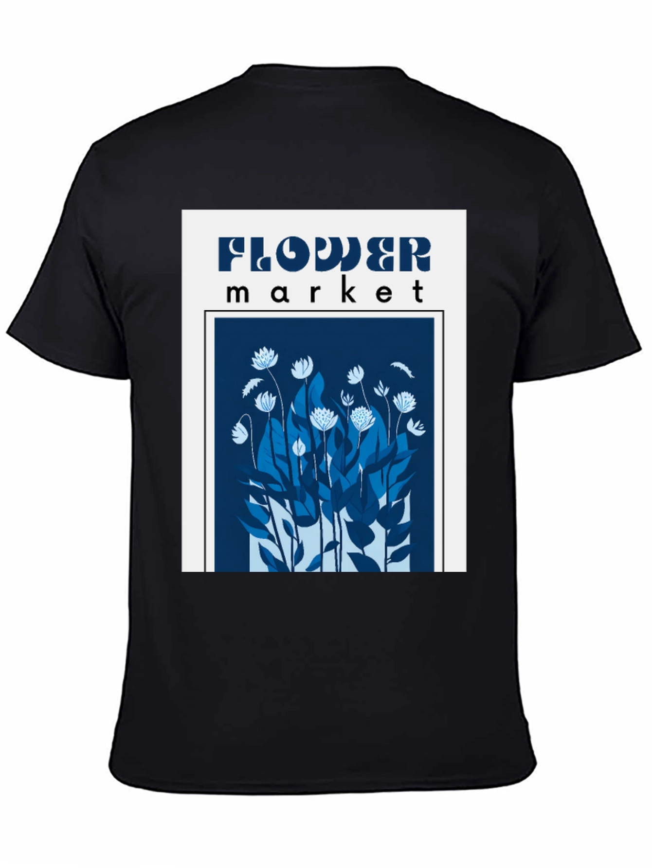 Black Flower Market Graphic Tee - Black Cotton Blend view 4