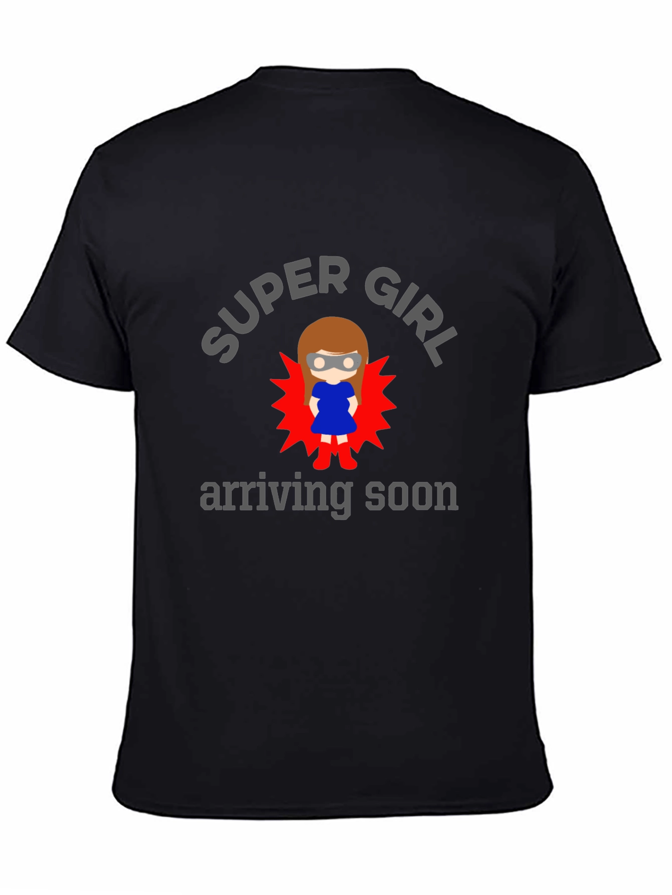 Black Super Girl Arriving Soon Graphic T-Shirt view 4