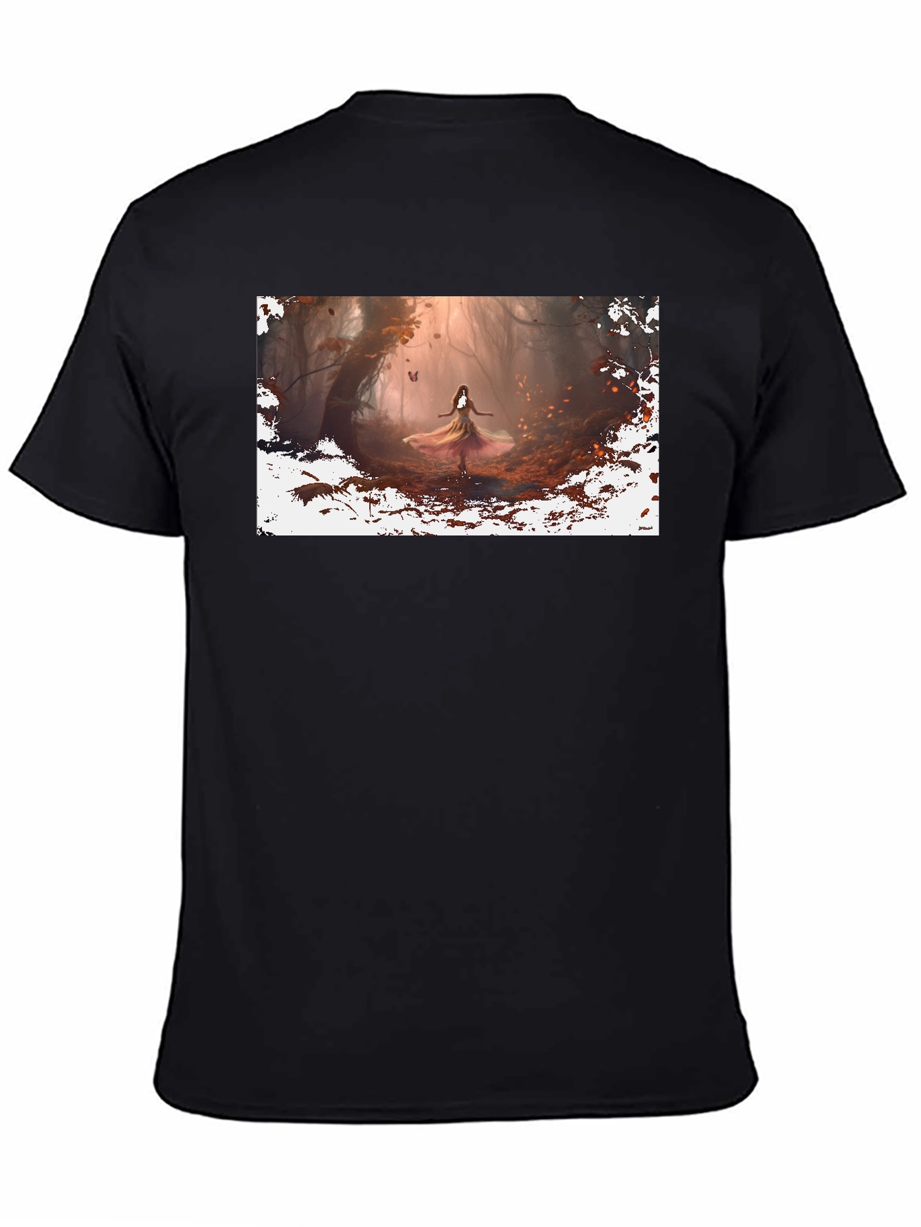 Black Enchanted Forest Graphic Tee - Black view 4