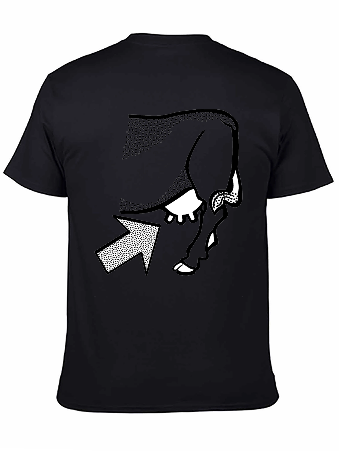 Black Optical Illusion T-Shirt - Cow or Woman? view 4