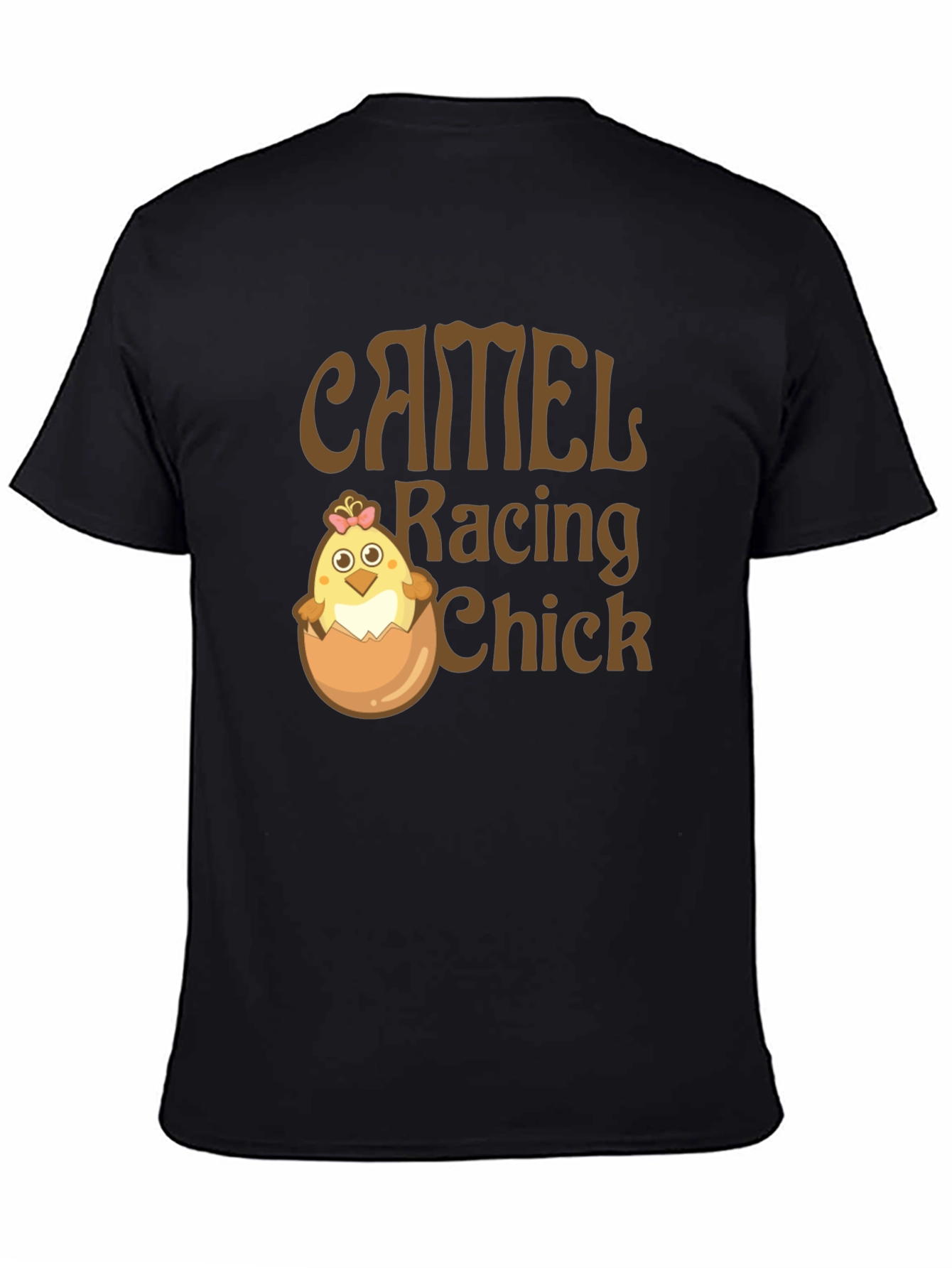 Black Camel Racing Chick Funny T-Shirt view 4