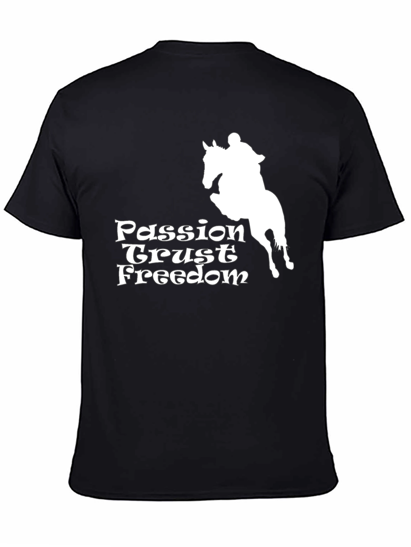 Black Passion Trust Freedom Horse Graphic Tee view 4
