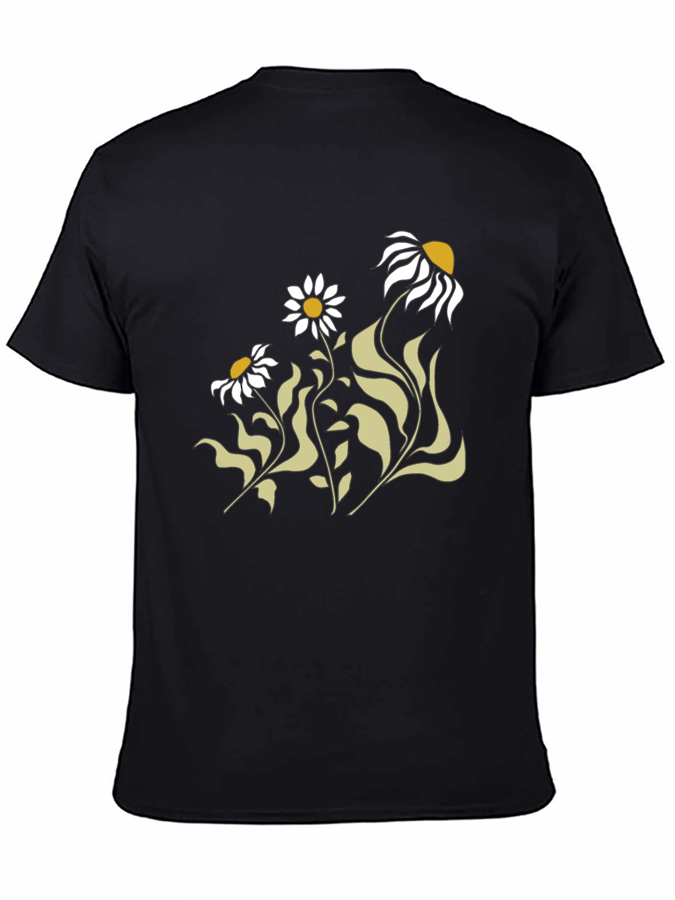 Black Floral Graphic Print T-Shirt view 4
