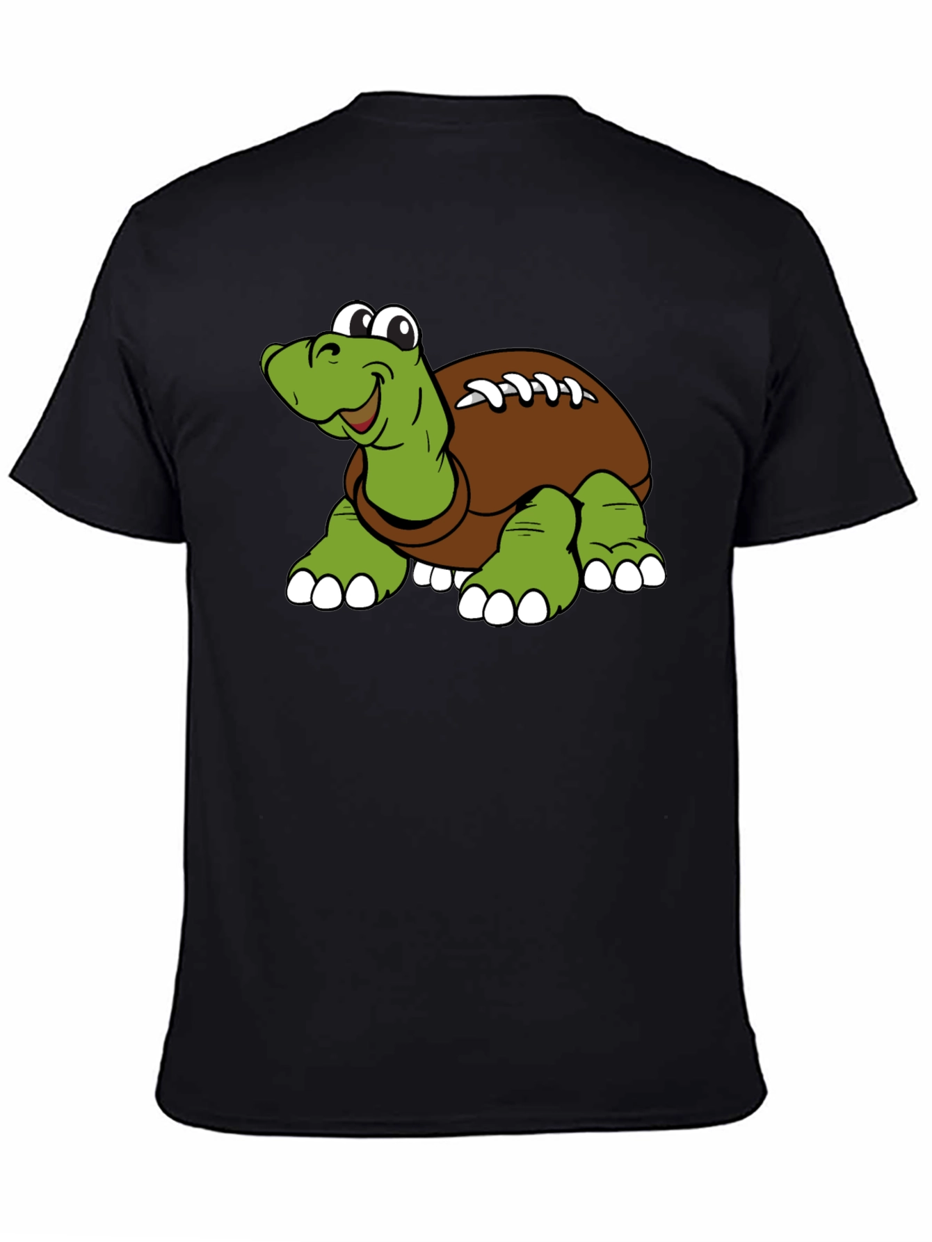 Black Cartoon Football Turtle Graphic T-Shirt view 4