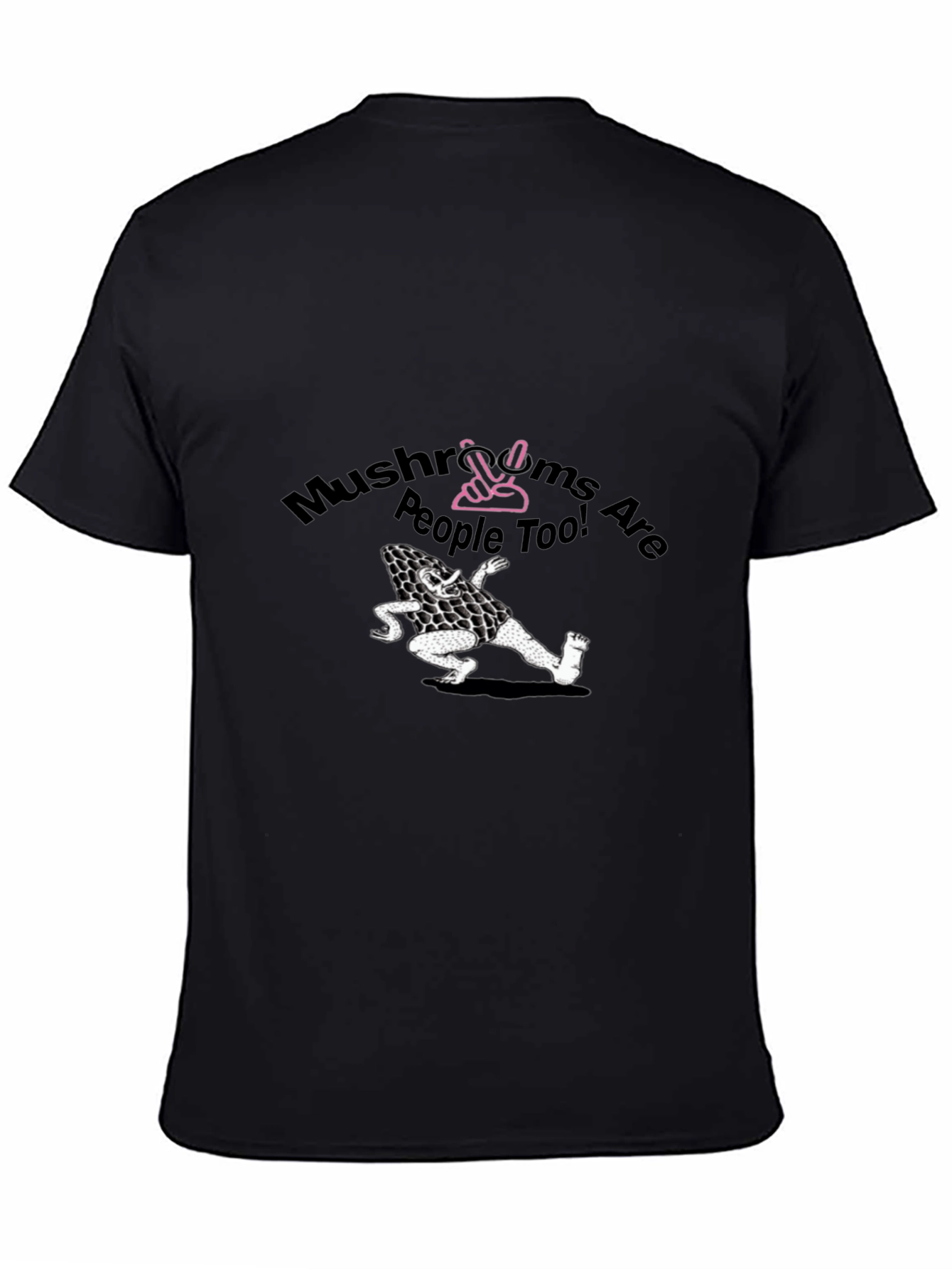 Black Mushroom People T-Shirt - Vegan Tee view 4