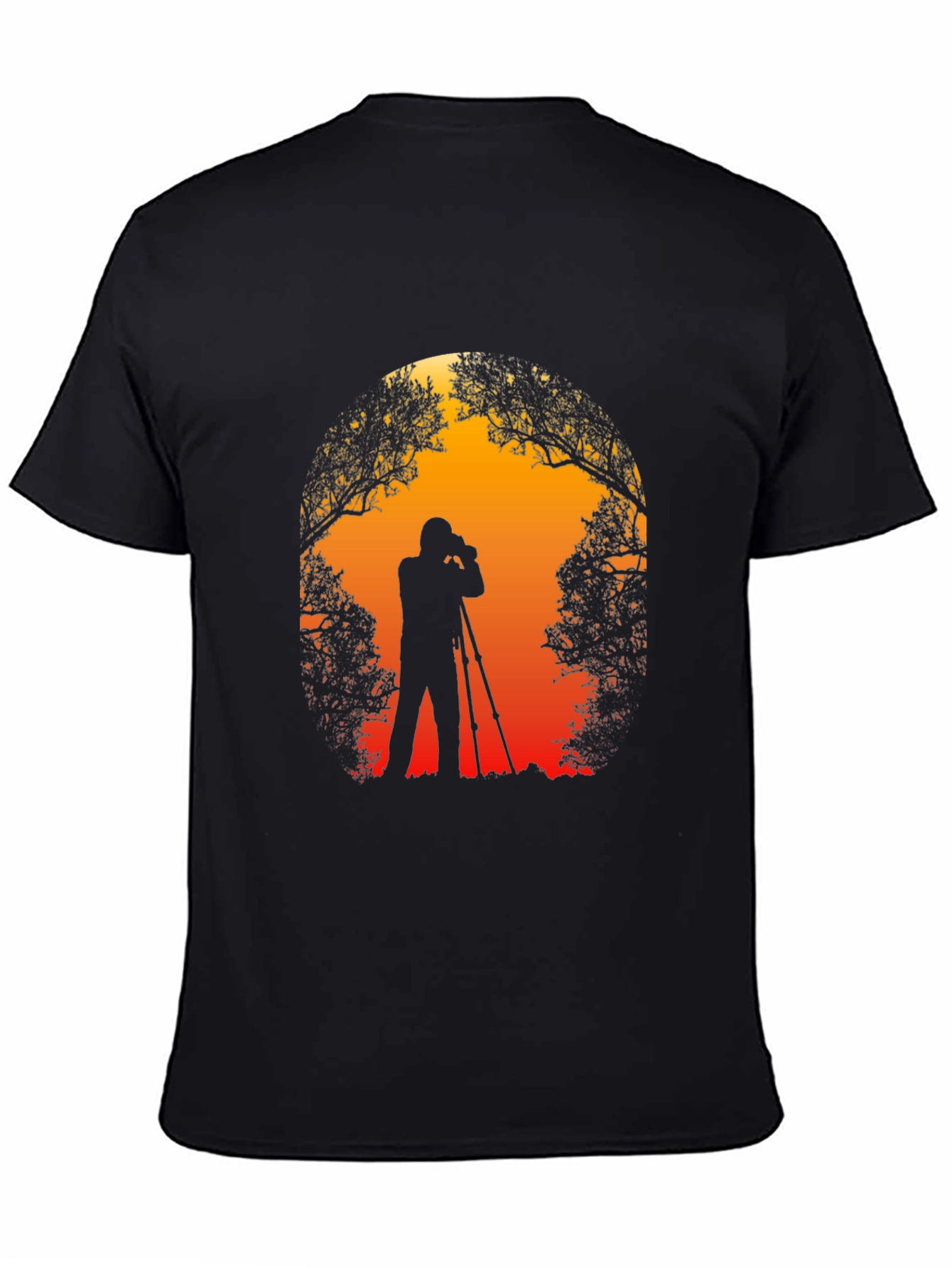 Black Photographer Silhouette Graphic T-Shirt view 4