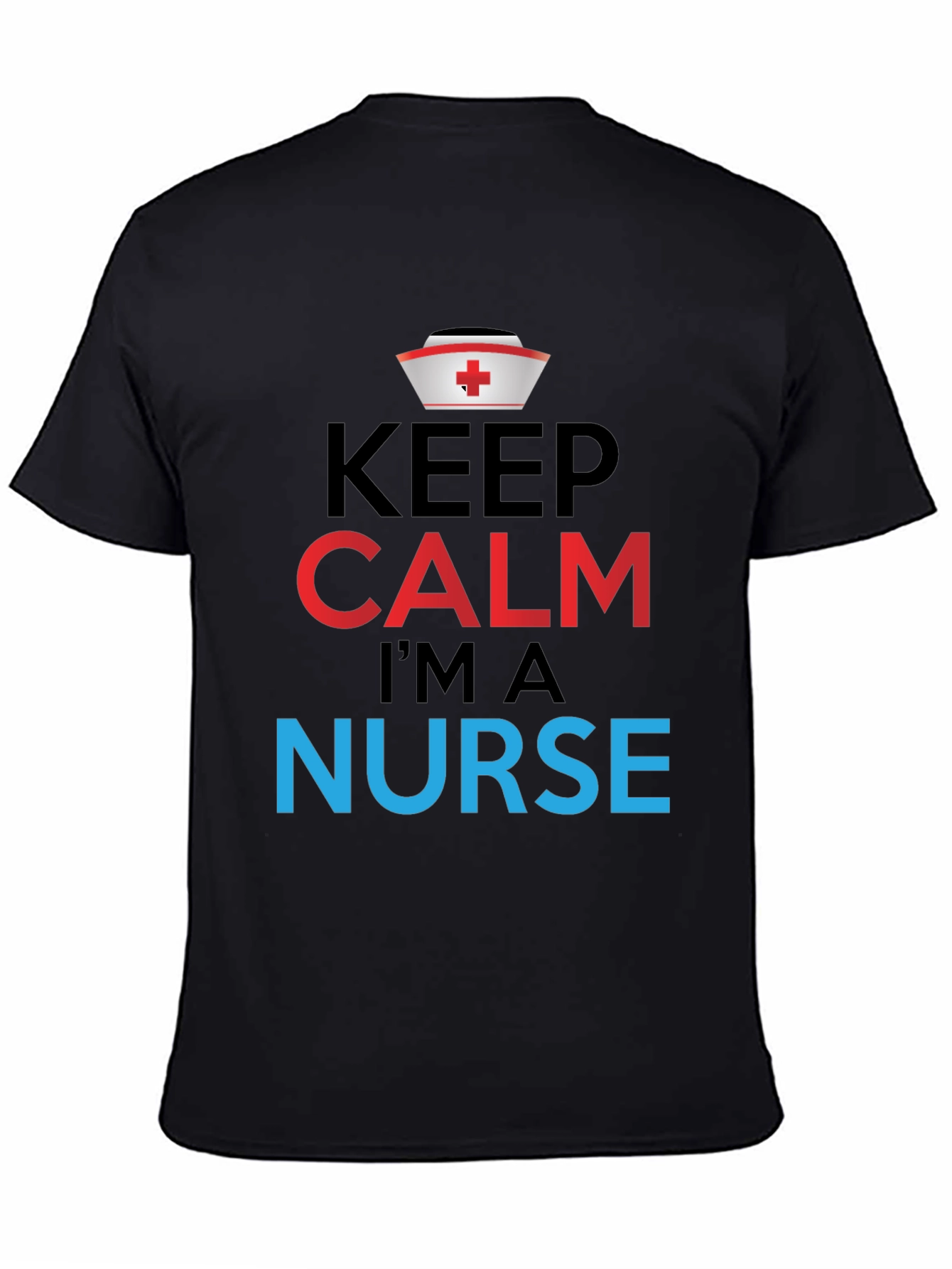 Black Keep Calm I'm a Nurse Graphic Tee view 4