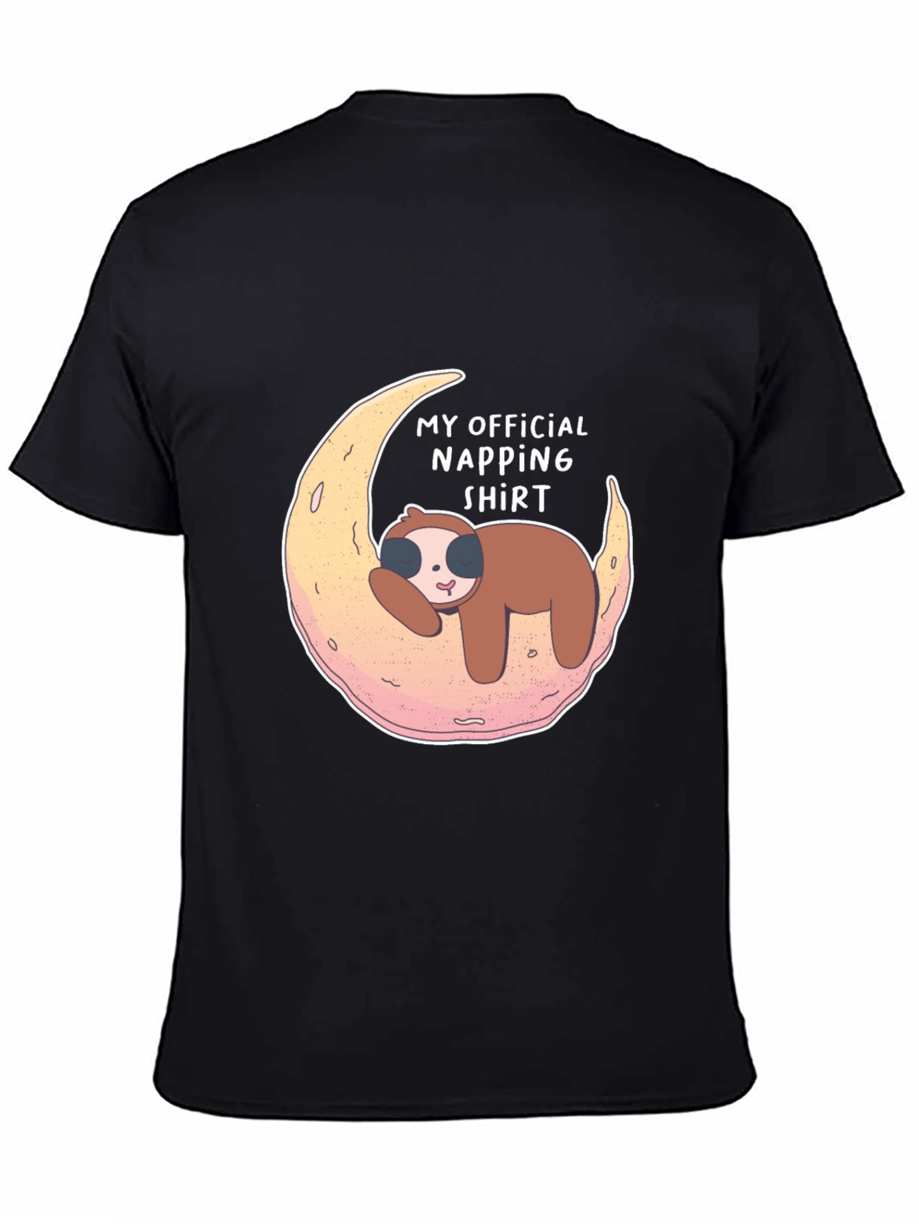 Black Napping Sloth T-Shirt - Official Napping Shirt Tee view 4