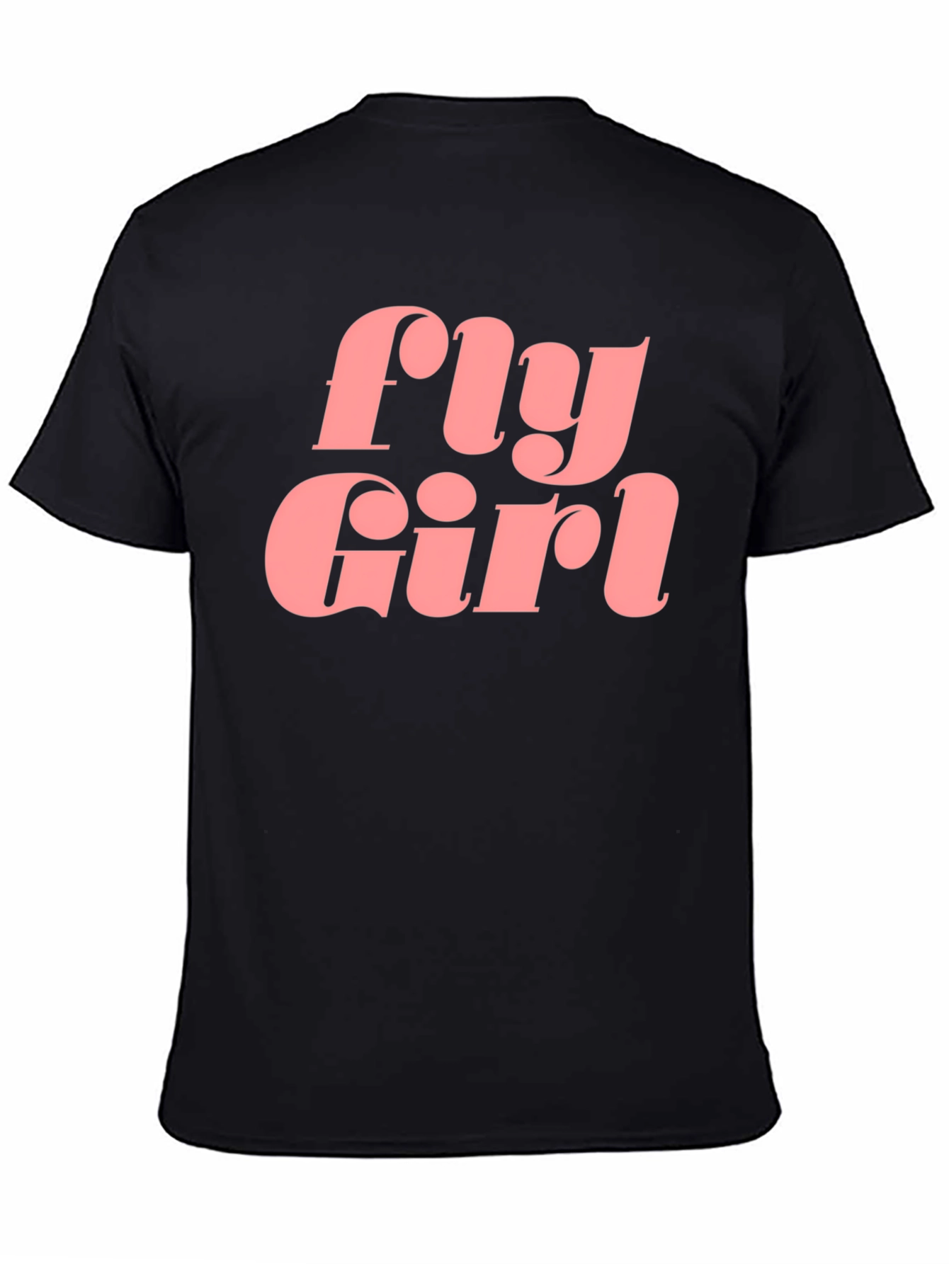Black Fly Girl Graphic Tee - Retro Style Black T-Shirt view 4