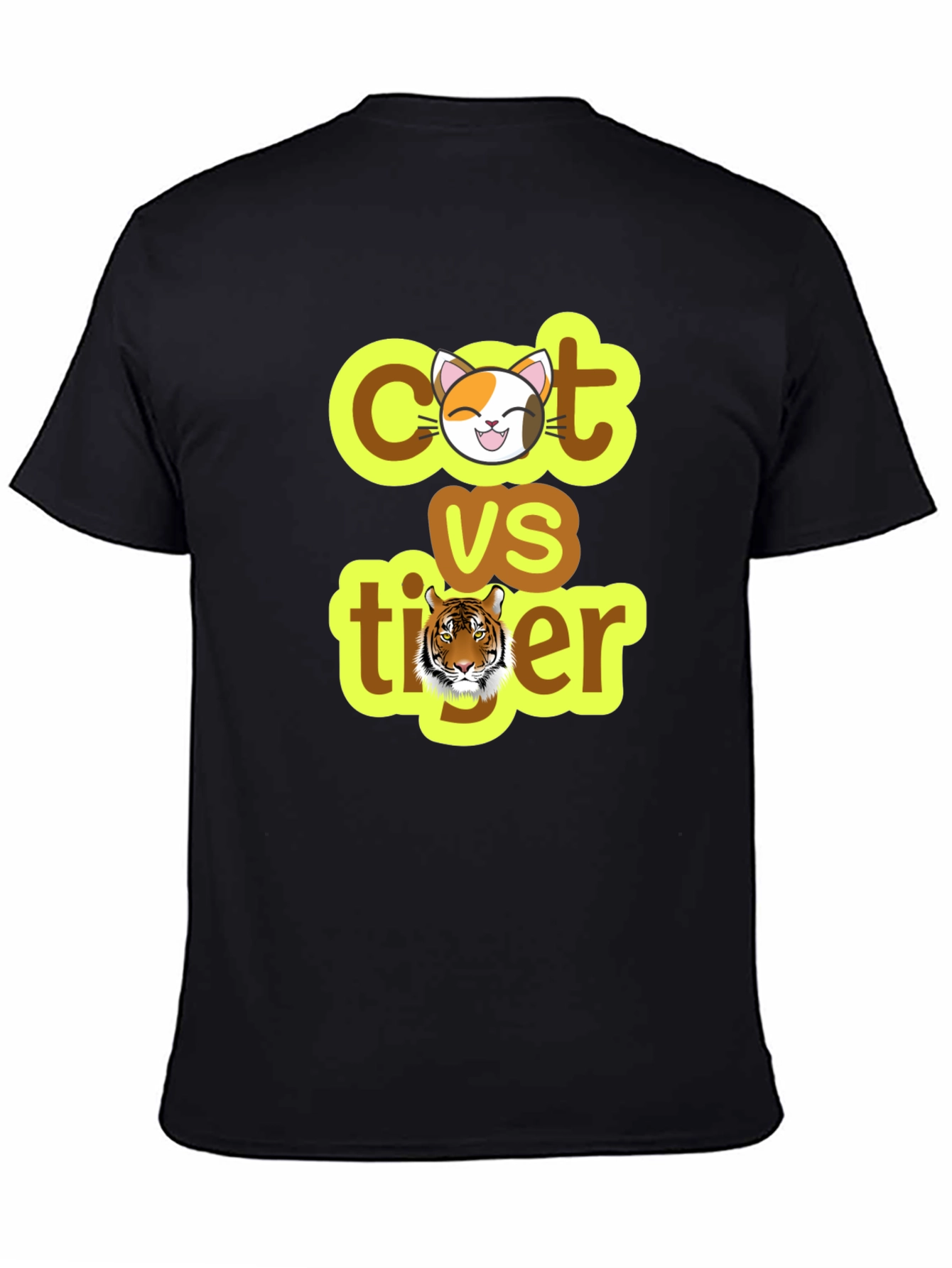 Black Cat vs Tiger Graphic T-Shirt view 4