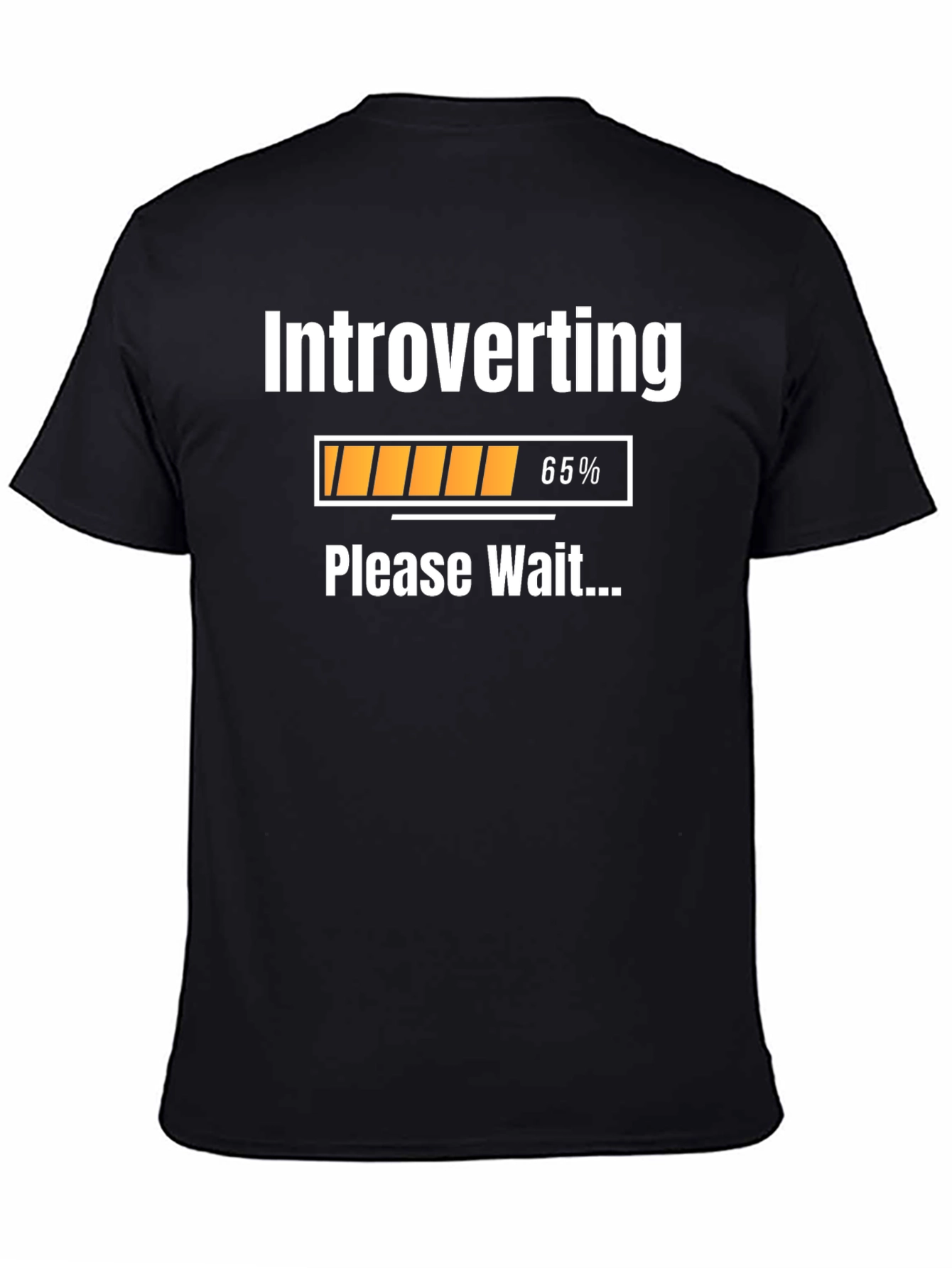 Black Introverting Please Wait T-Shirt - Funny Introvert Tee view 4
