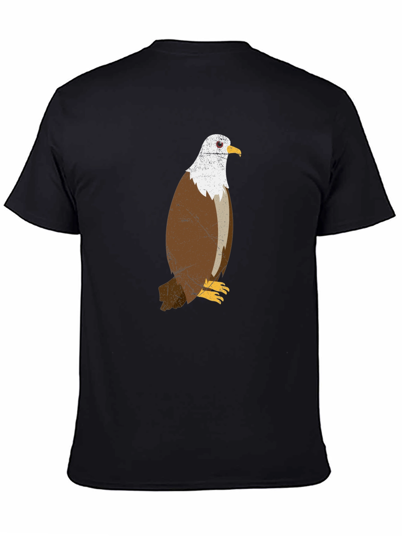 Black Eagle Graphic Print Men's Black T-Shirt view 4
