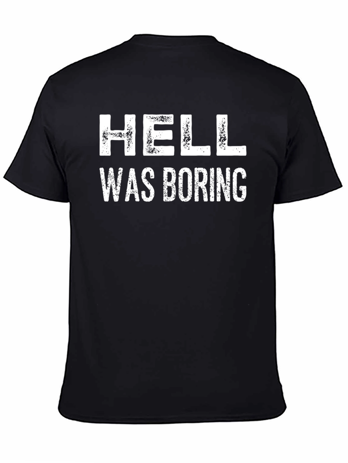 Black Hell Was Boring Graphic Tee - Black Cotton view 4