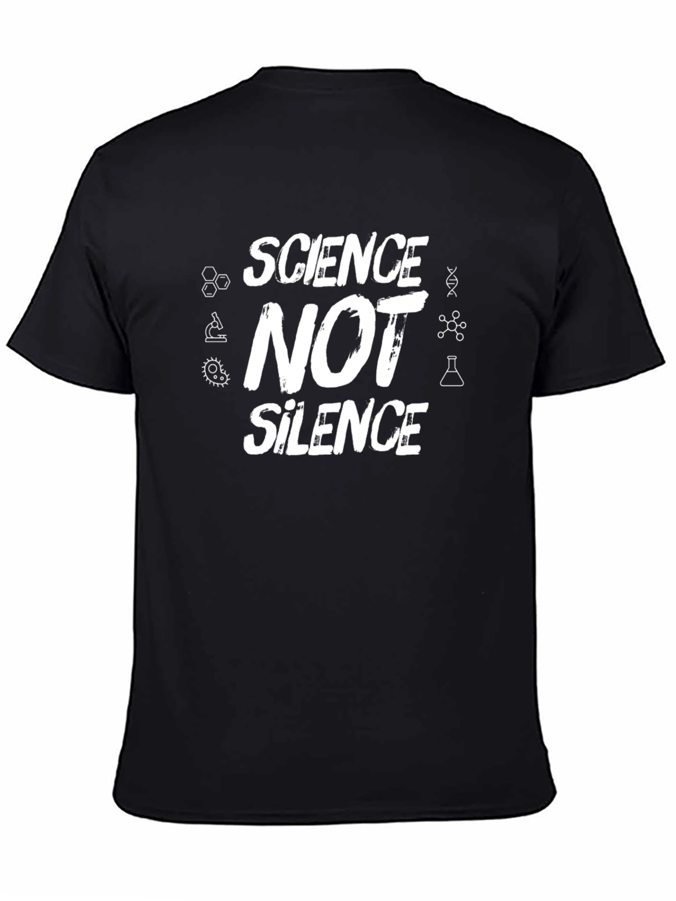 Black Science Not Silence Graphic T-Shirt - Black view 4