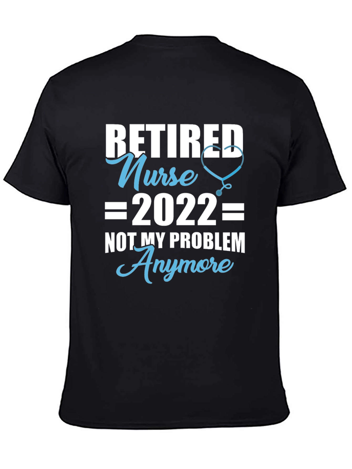Black Retired Nurse 2022 Graphic T-Shirt view 4