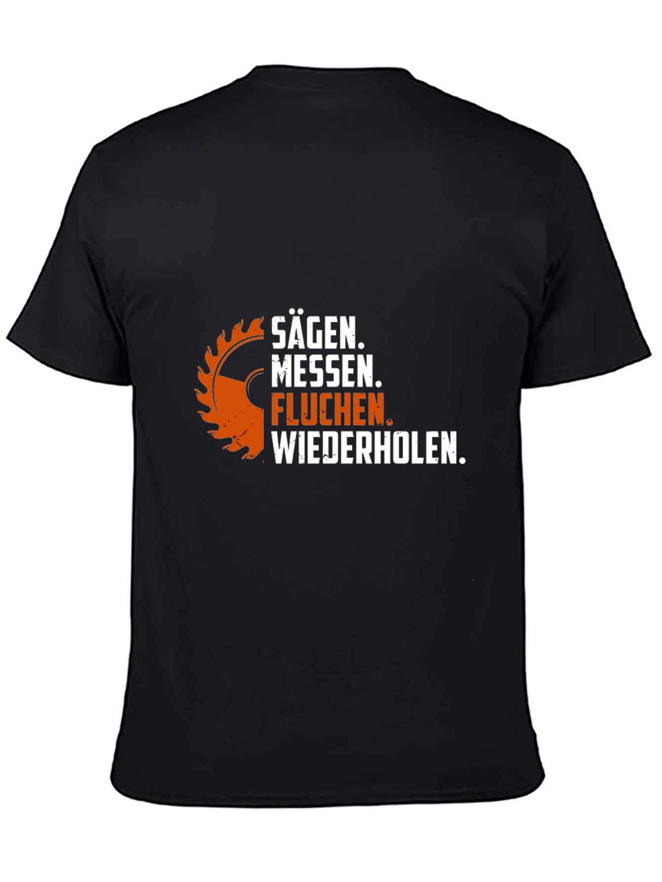Black Sägen Messen T-Shirt: Funny Woodworking Shirt view 4