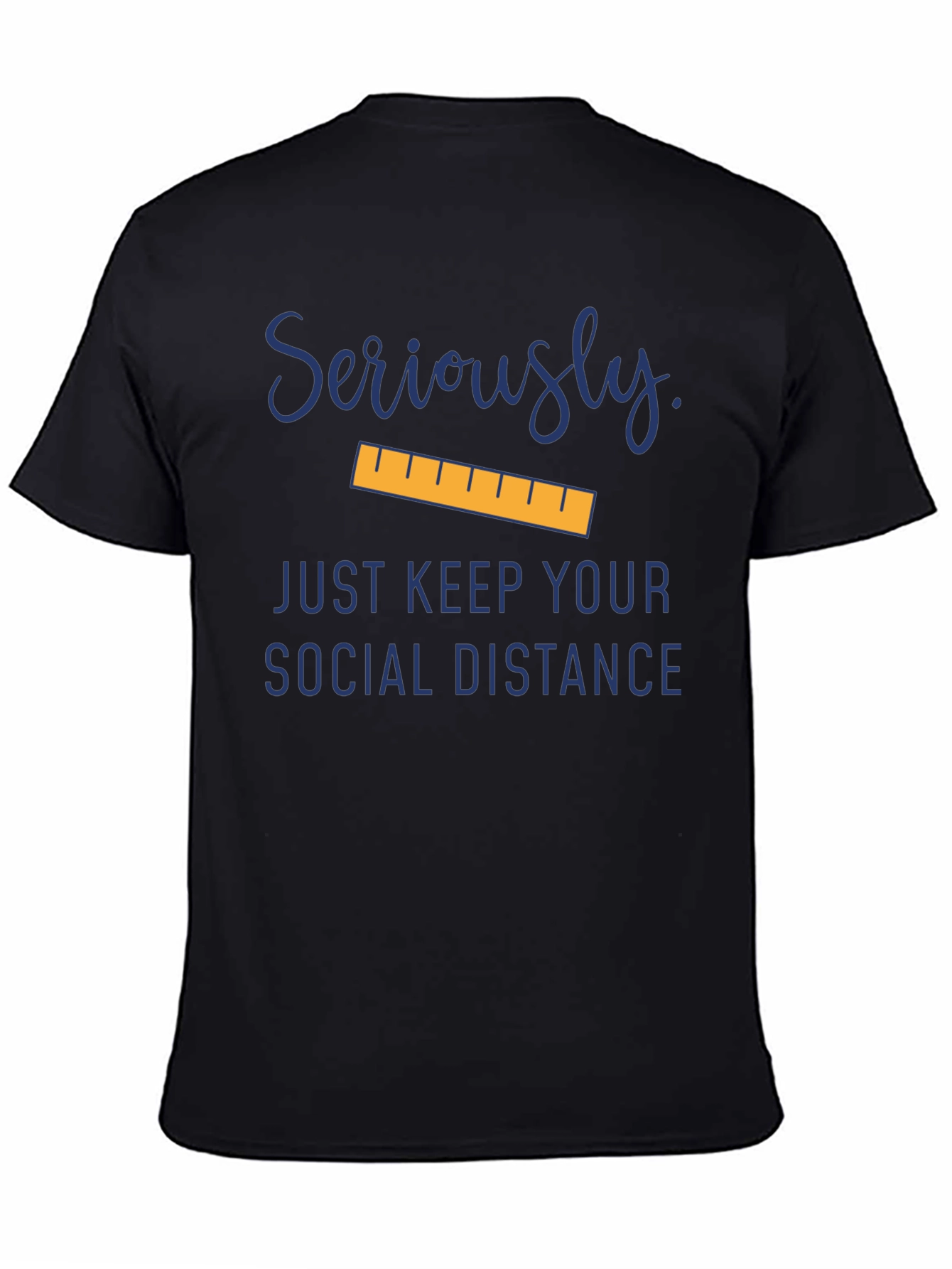 Black Social Distance Graphic T-Shirt view 4