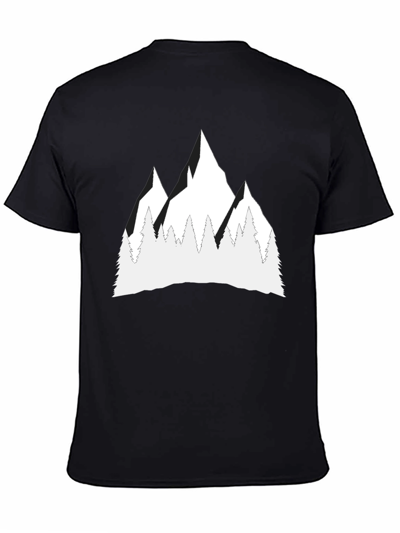 Black Mountain Peak Graphic Tee - Stylish Black T-Shirt view 4