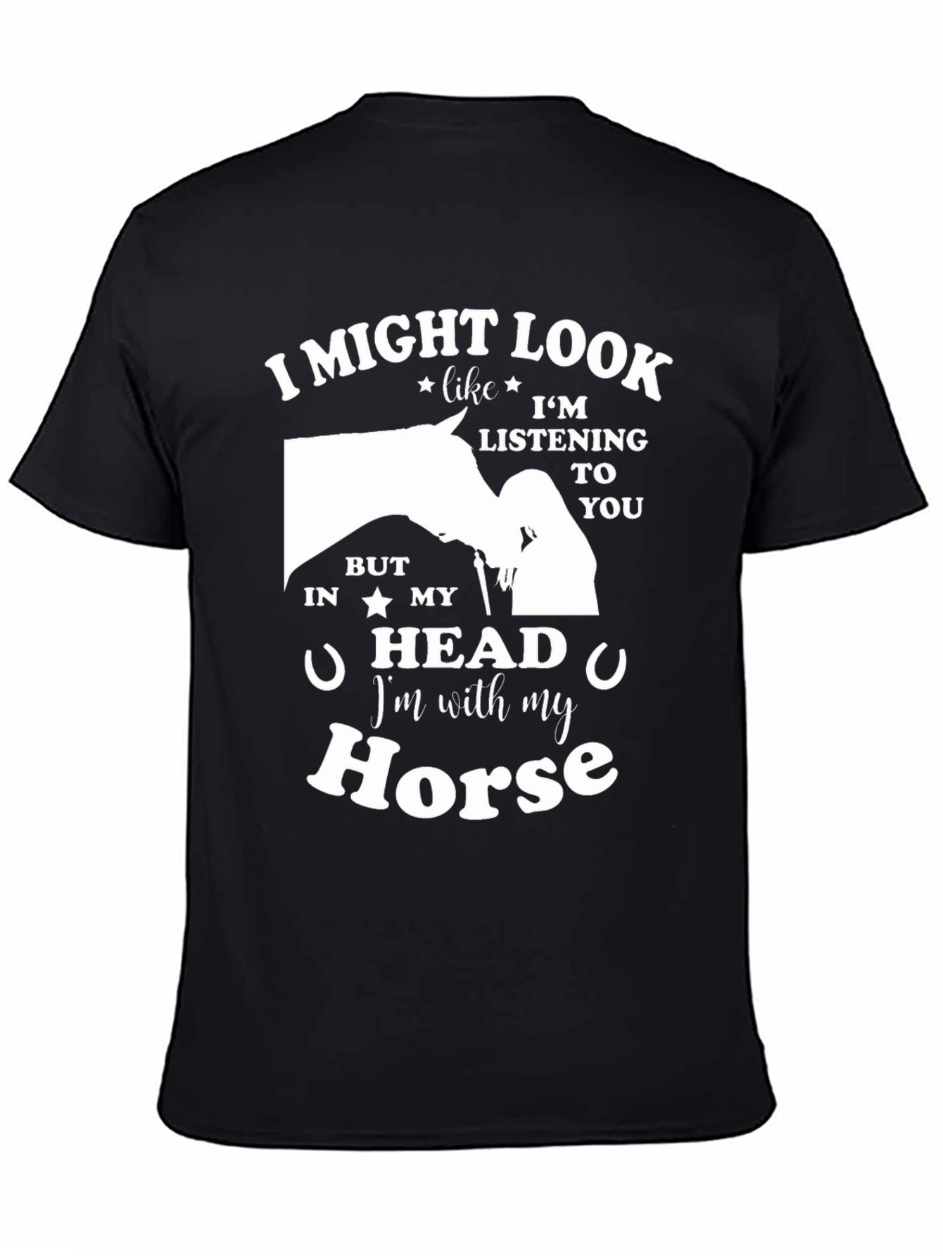 Black I'm With My Horse Graphic T-Shirt view 4