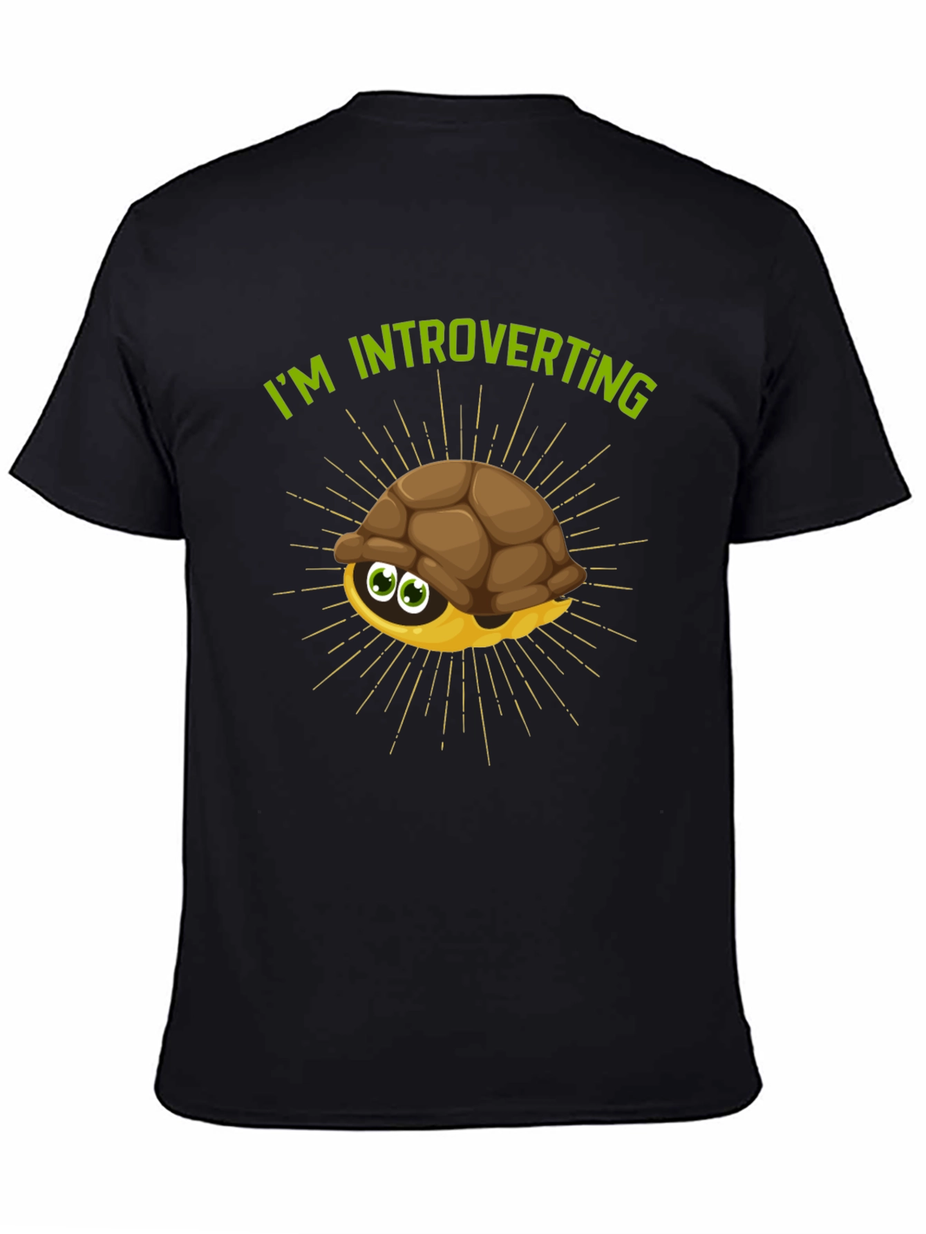 Black Introverting Turtle Graphic Tee - Black view 4