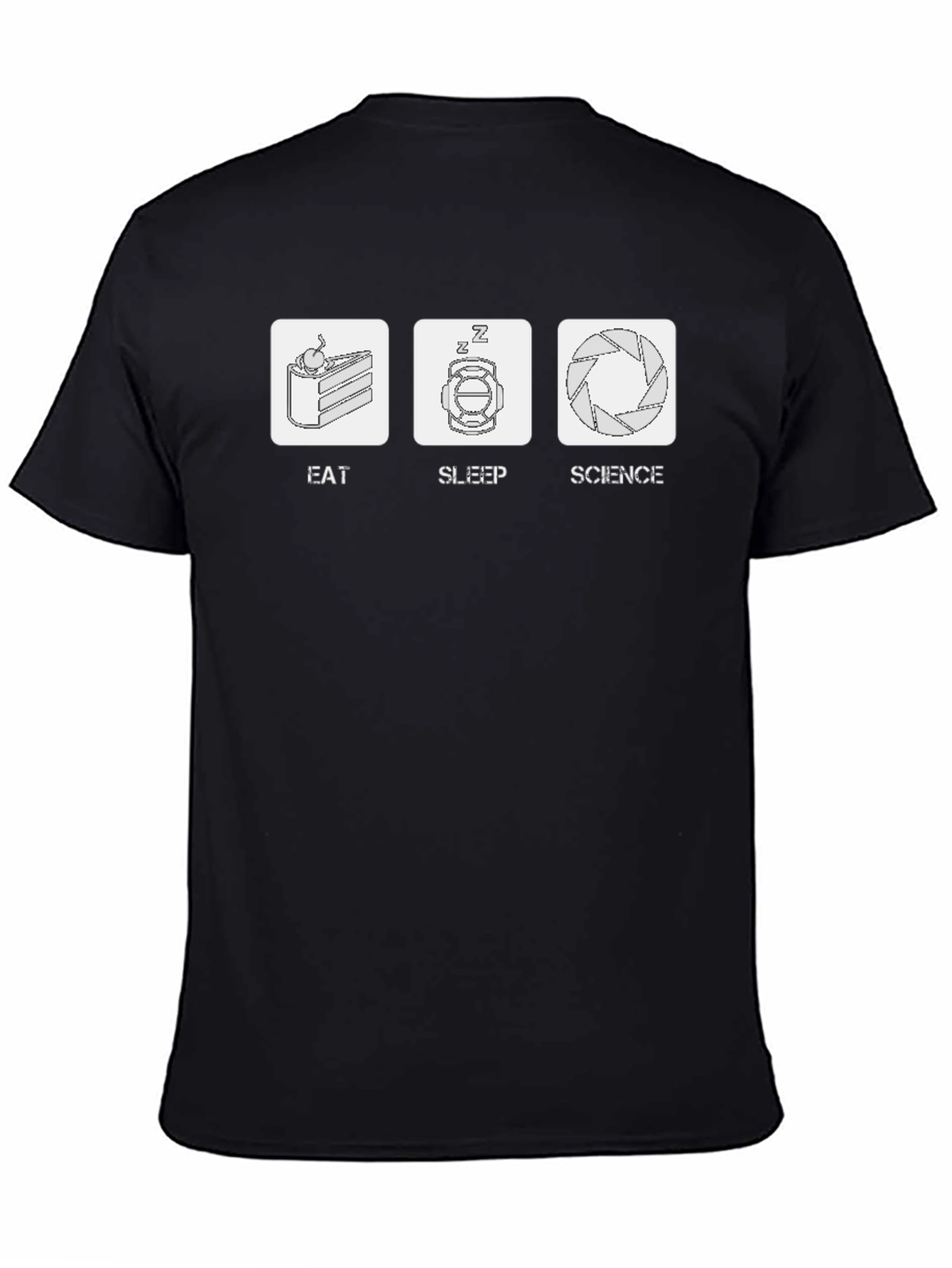 Black Eat Sleep Science T-Shirt - Funny Geek Tee view 4